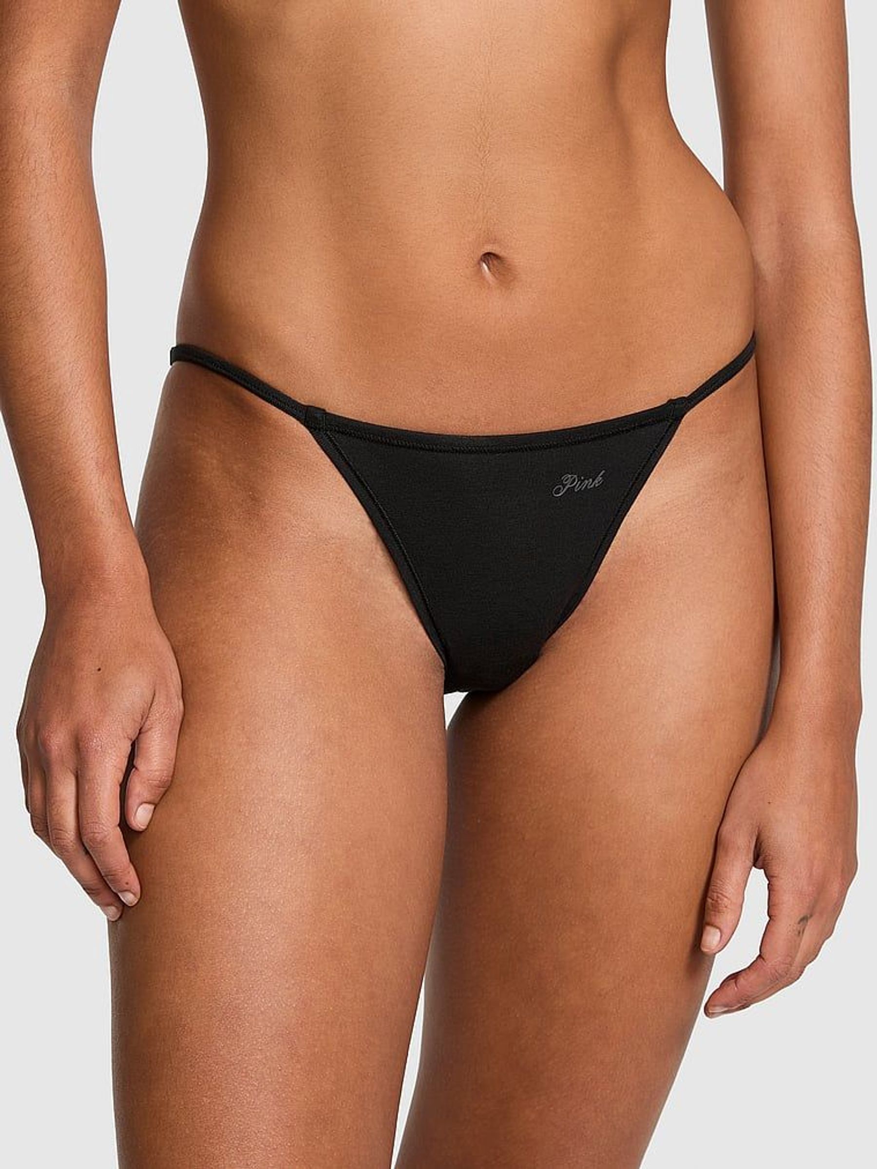 Black Cotton String Bikini Knickers (AM0902) | €10.50