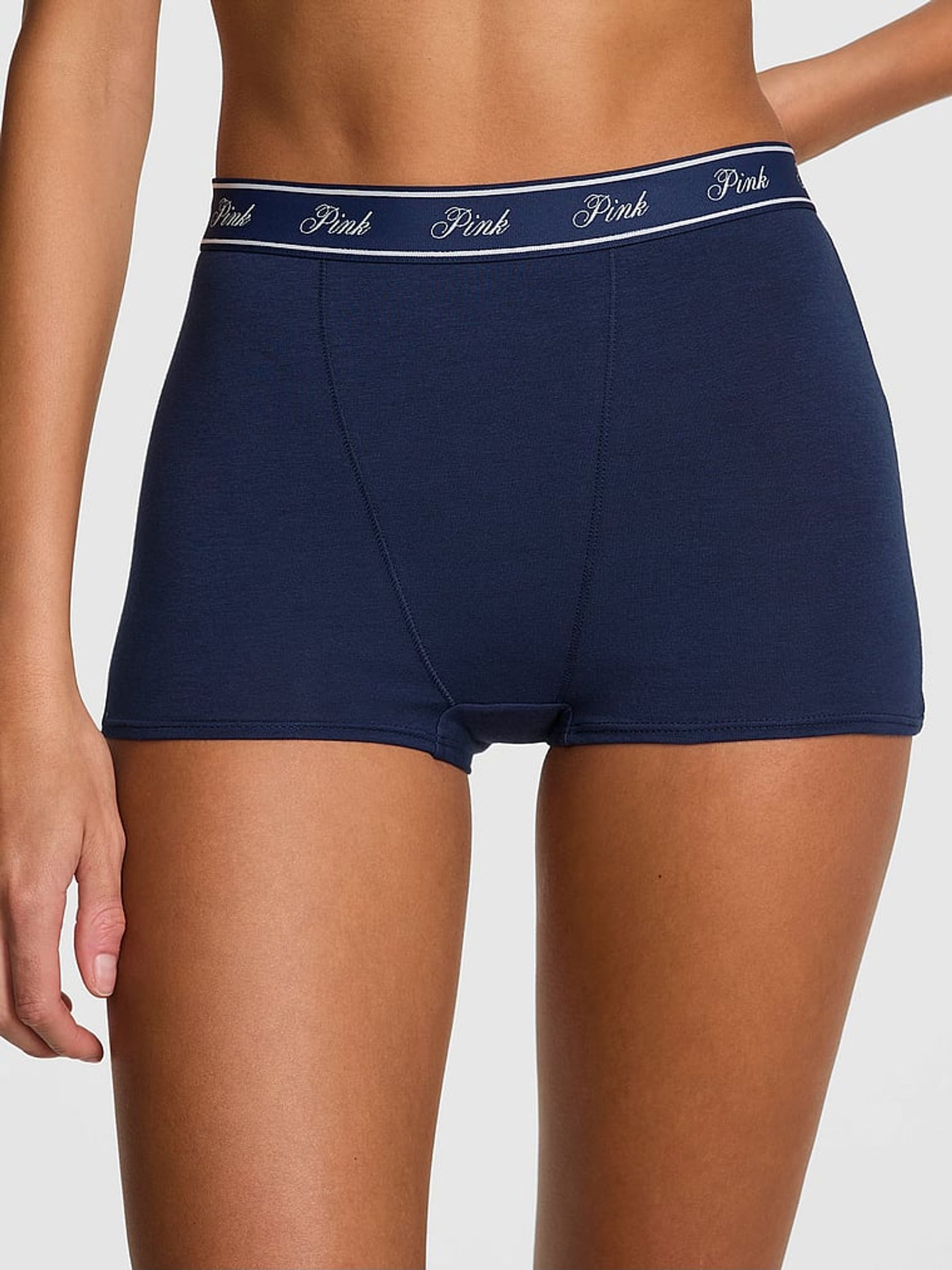 Midnight Navy Blue High Waist Cotton Logo Knickers (AM0912) | €10.50