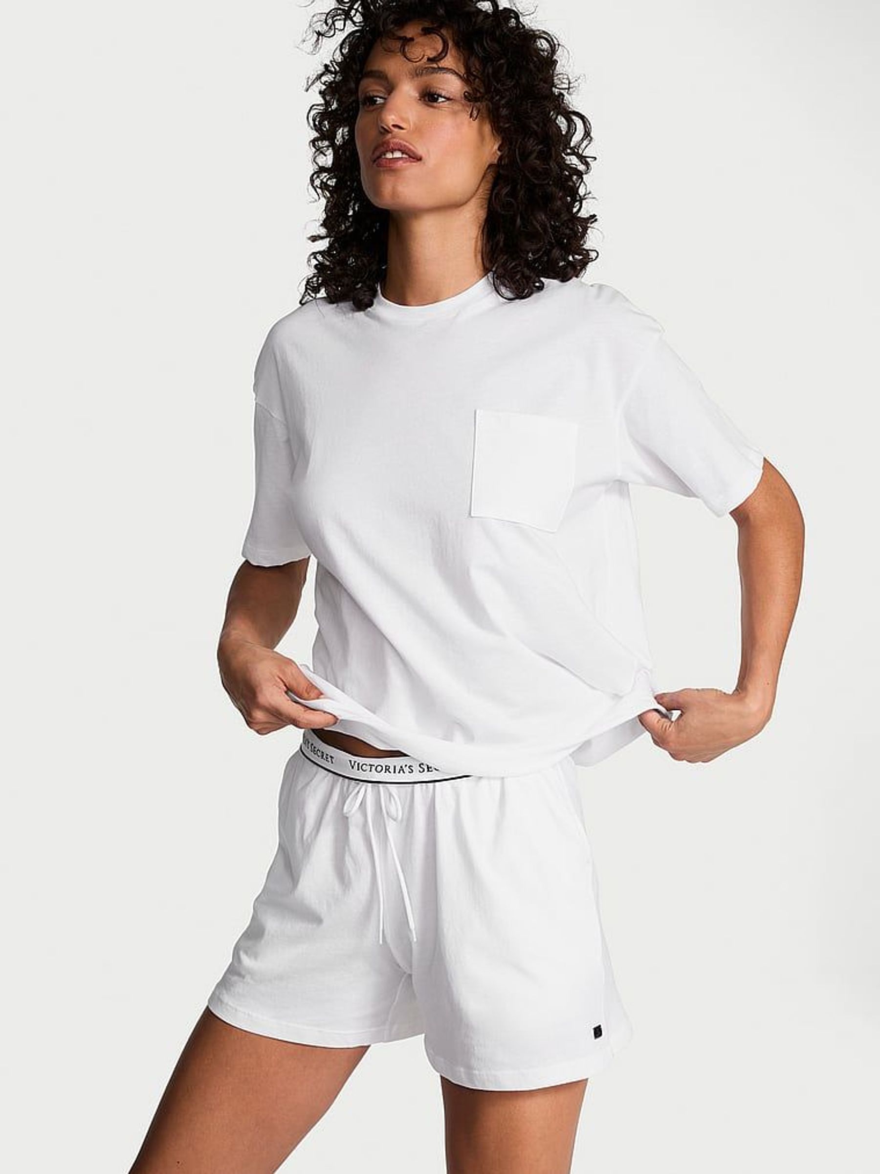 White Short Cotton Pyjama Set (AM0921) | €52