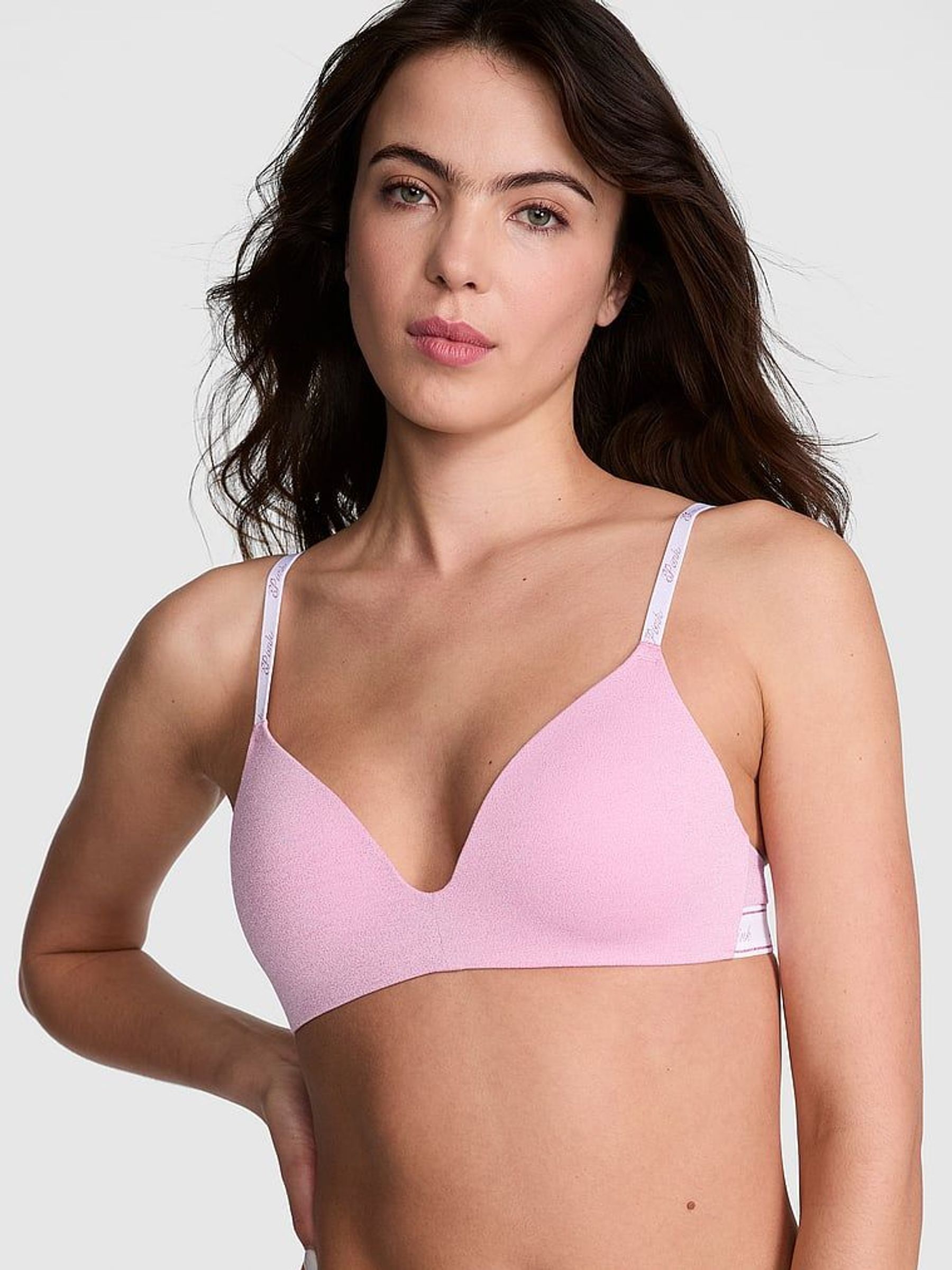 Petal Pink Shine Non Wired Push Up Cotton Logo Bra (AM0922) | €33
