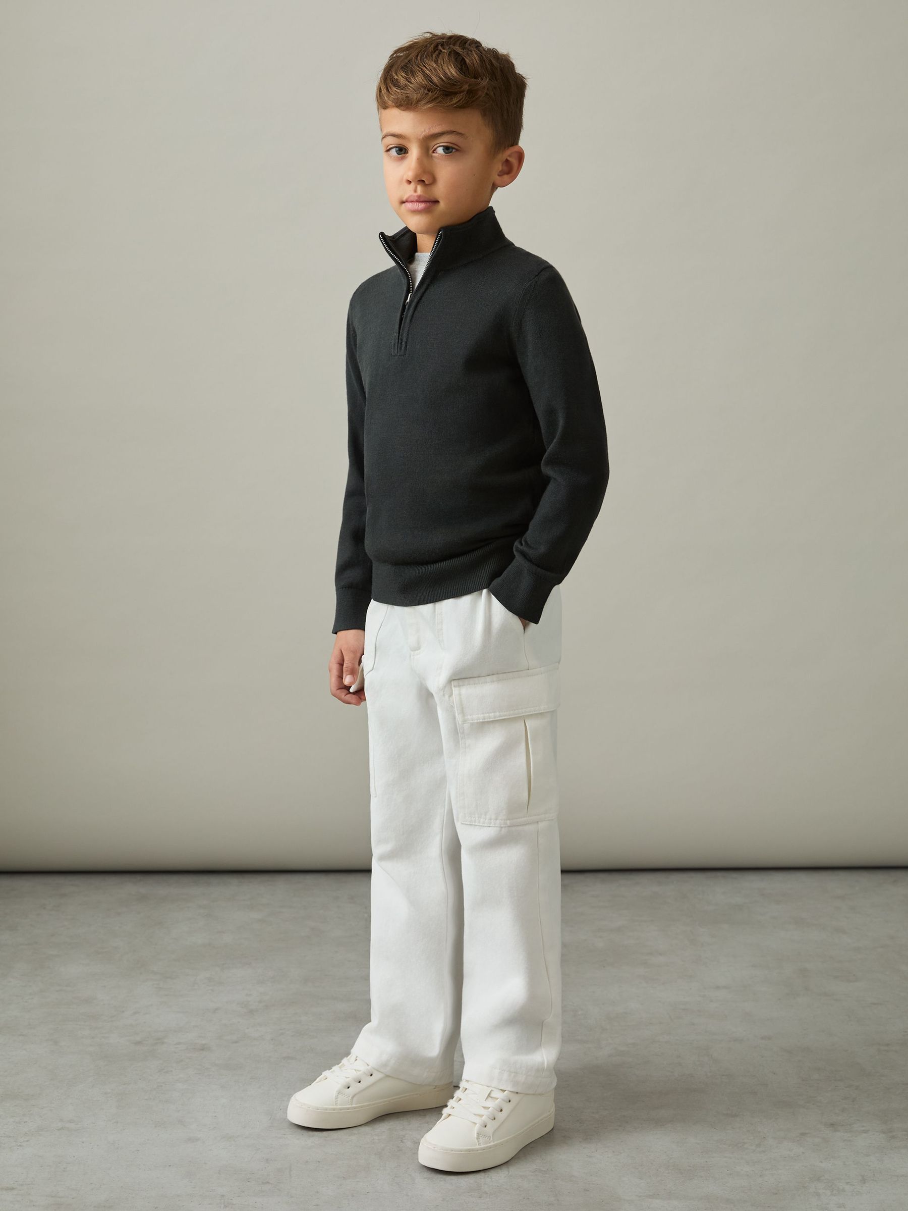 3-9 yrs 100% Cotton Straight Leg Cargo Trousers in Stone (AM3299) | US$60