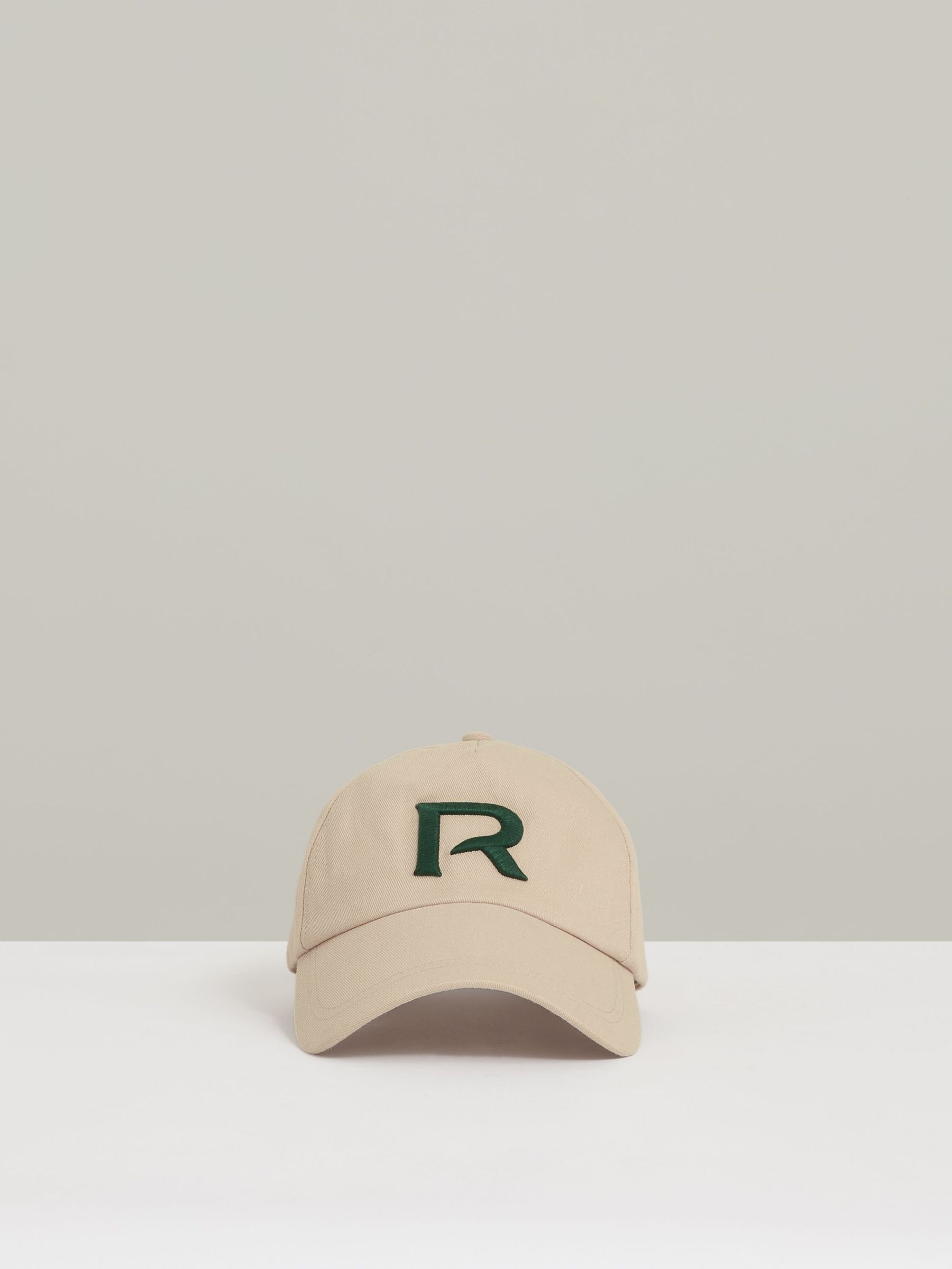 Logo-Embroidered Varsity Baseball Cap in Stone (AM3303) | US$45