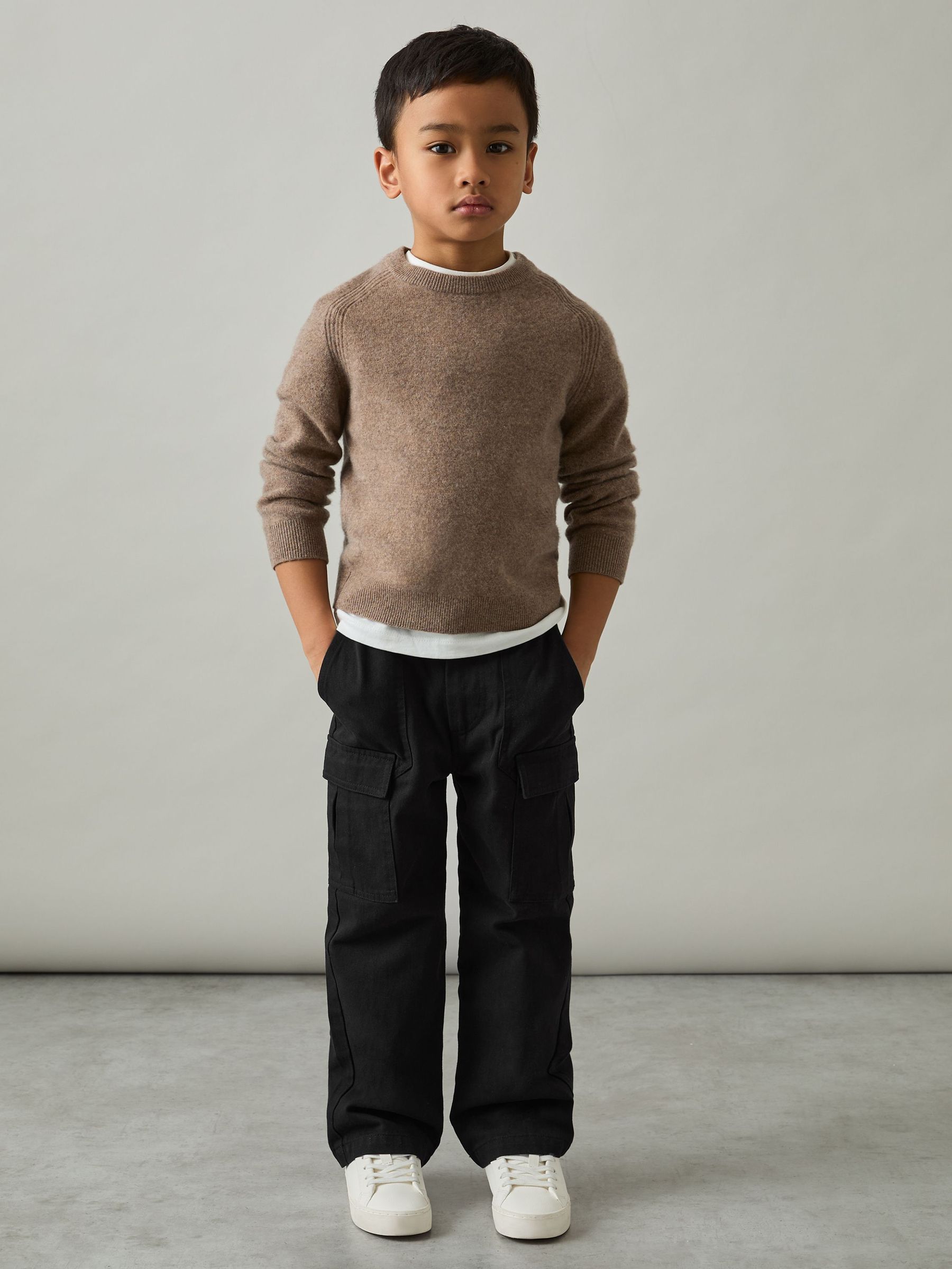 3-9 yrs 100% Cotton Straight Leg Cargo Trousers in Black (AM3309) | US$60