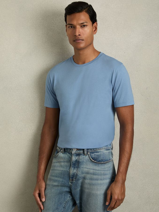 Crew Neck T-Shirt in Dusty Blue (AM3311) | CHF 40