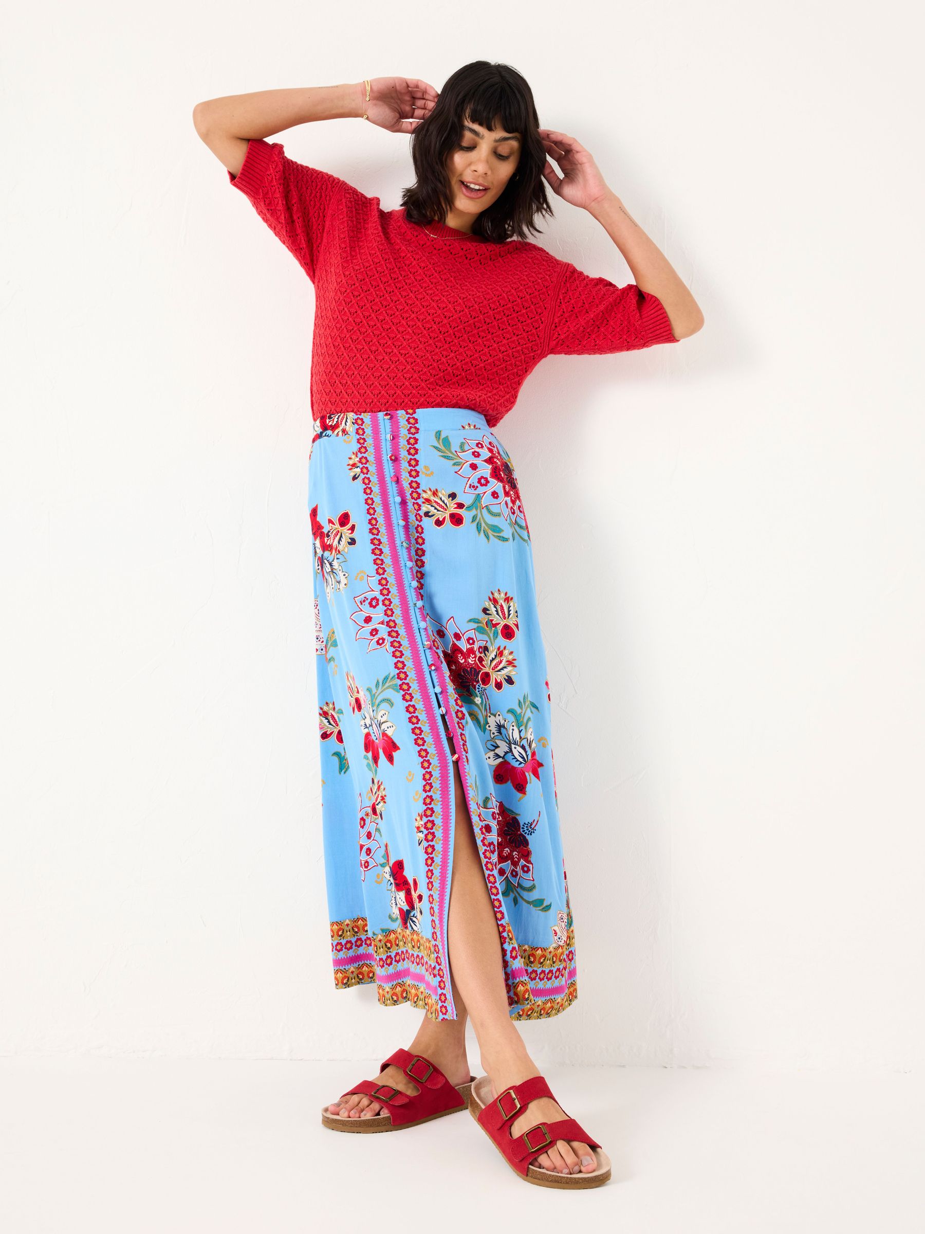Bright Blue Arabella Midi Skirt (AM3785) | $84