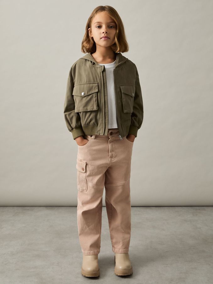 9-13 yrs Hooded Utility Bomber Jacket in Khaki (AM4075) | HK$453