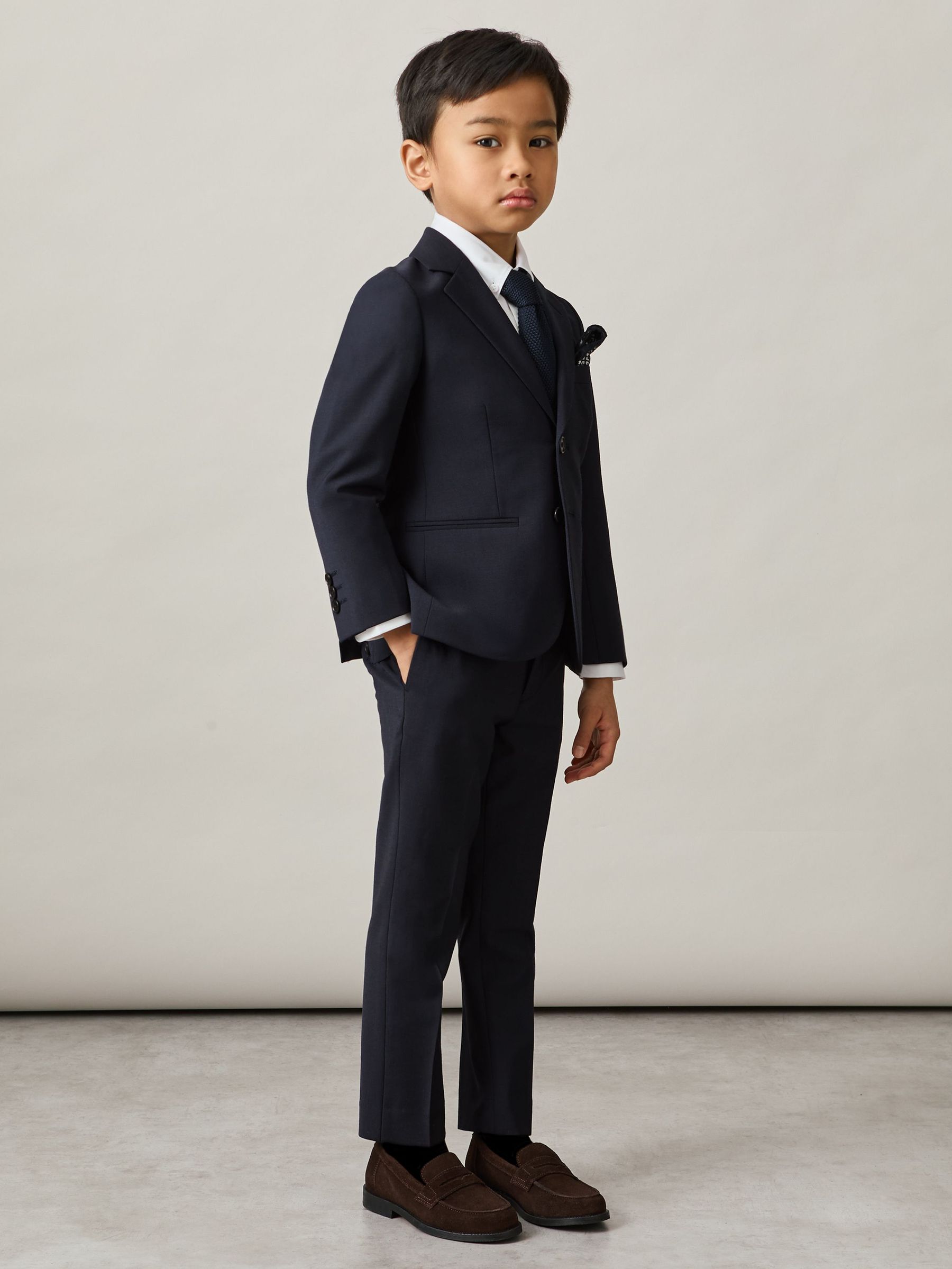 3-9 yrs Wool-Blend Single-Breasted Suit Blazer in Navy (AM4623) | CHF 130