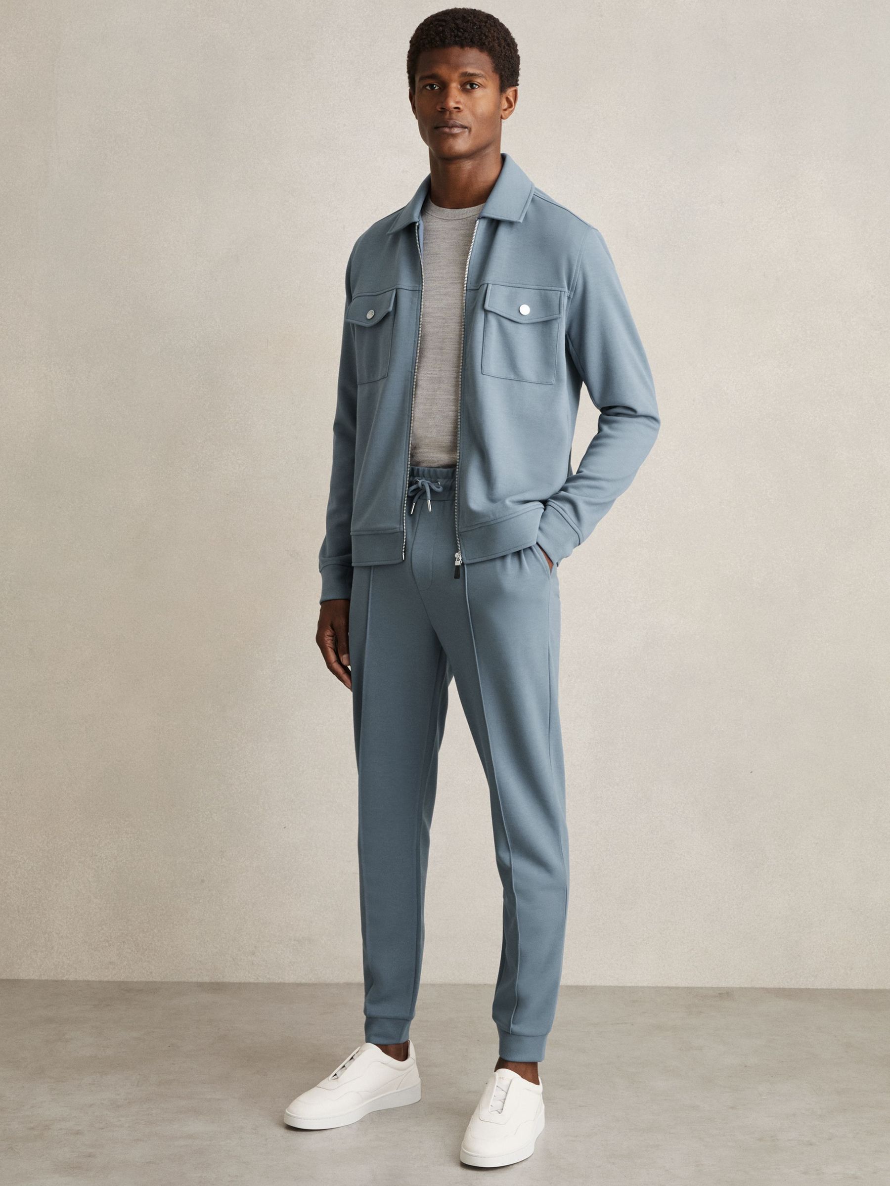 Drawstring Jersey Joggers in Airforce Blue (AM5300) | €140