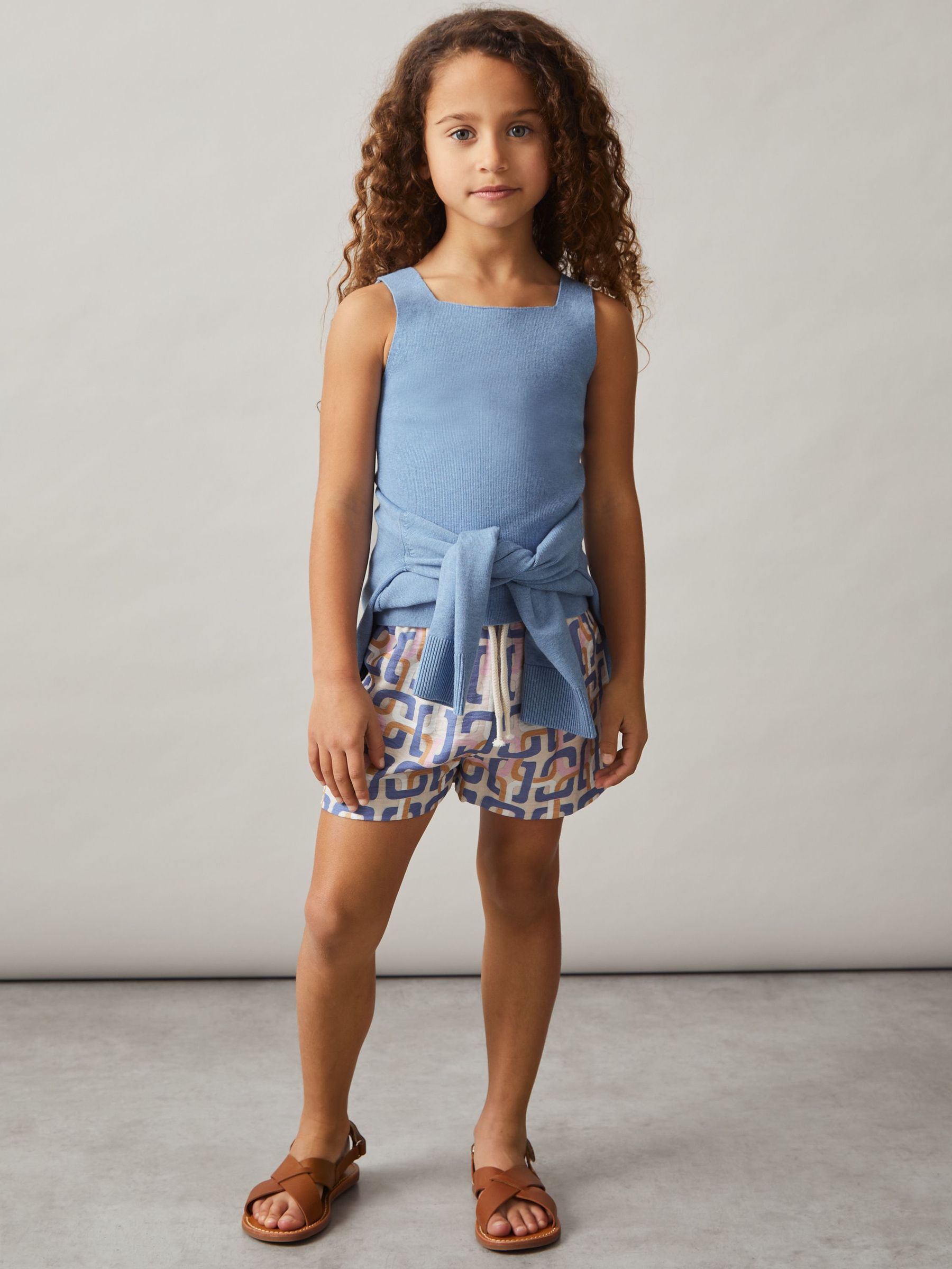 9-13 yrs Compact Knit Top And Cardigan Set in Blue (AM5315) | €95