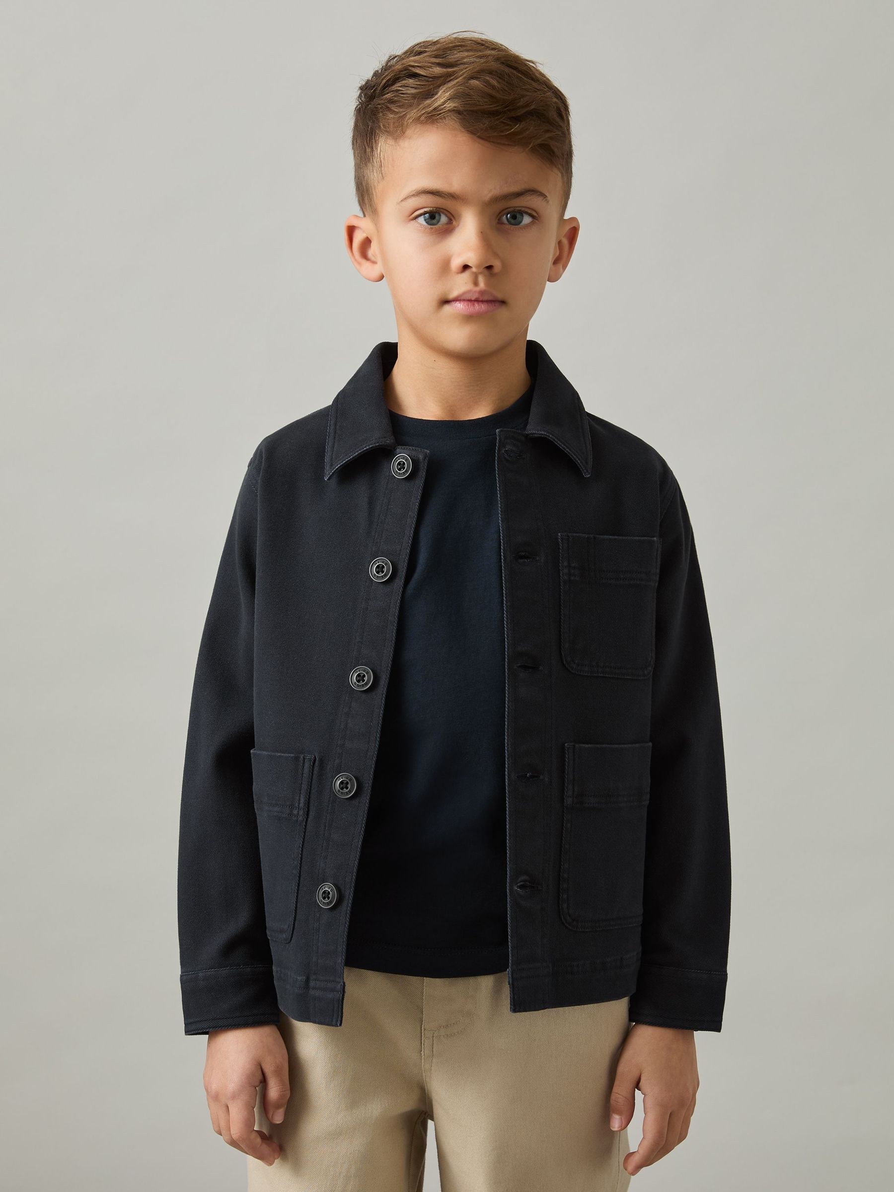 3-9 yrs Cotton-Blend Work Jacket in Navy (AM6352) | $75