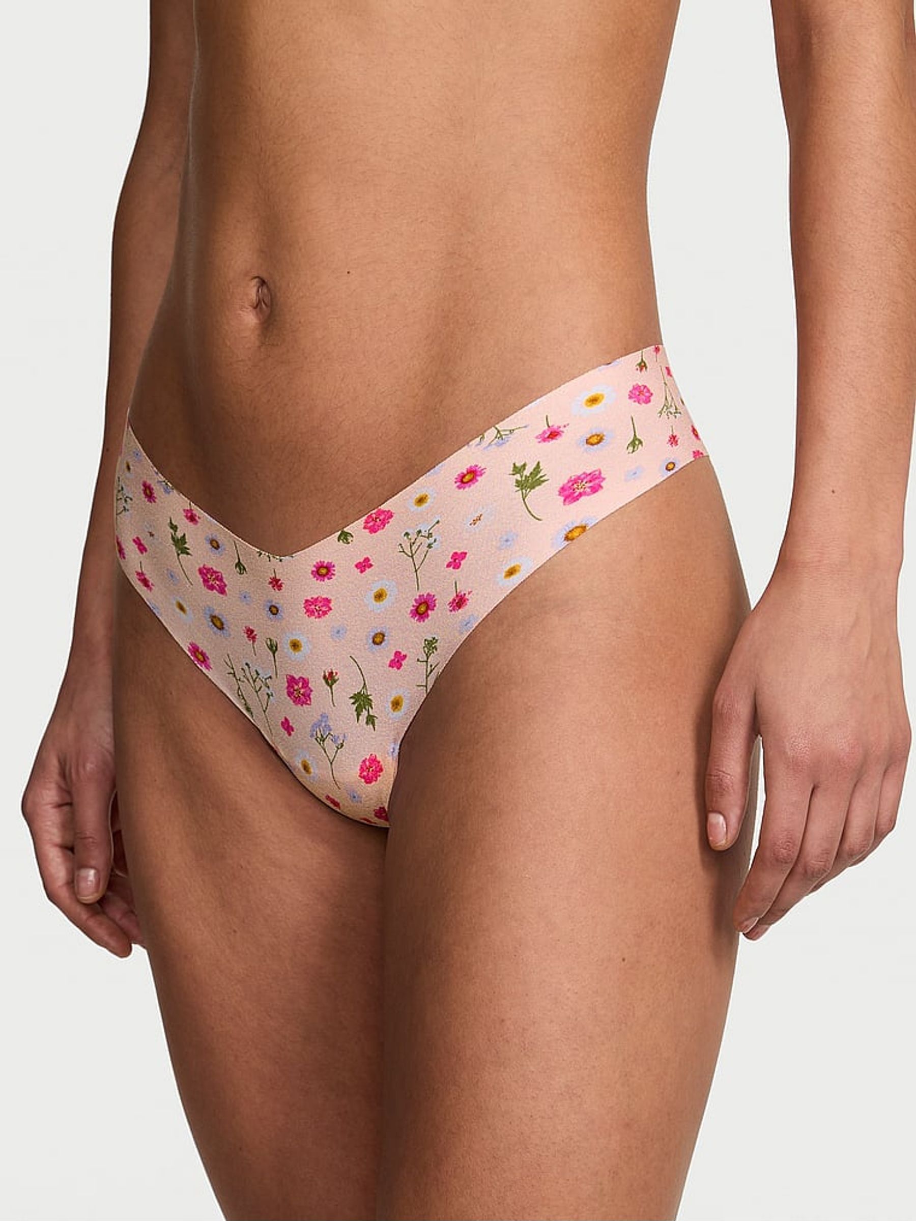 Purest Pink Floral Thong Knickers (AM6486) | €10.50