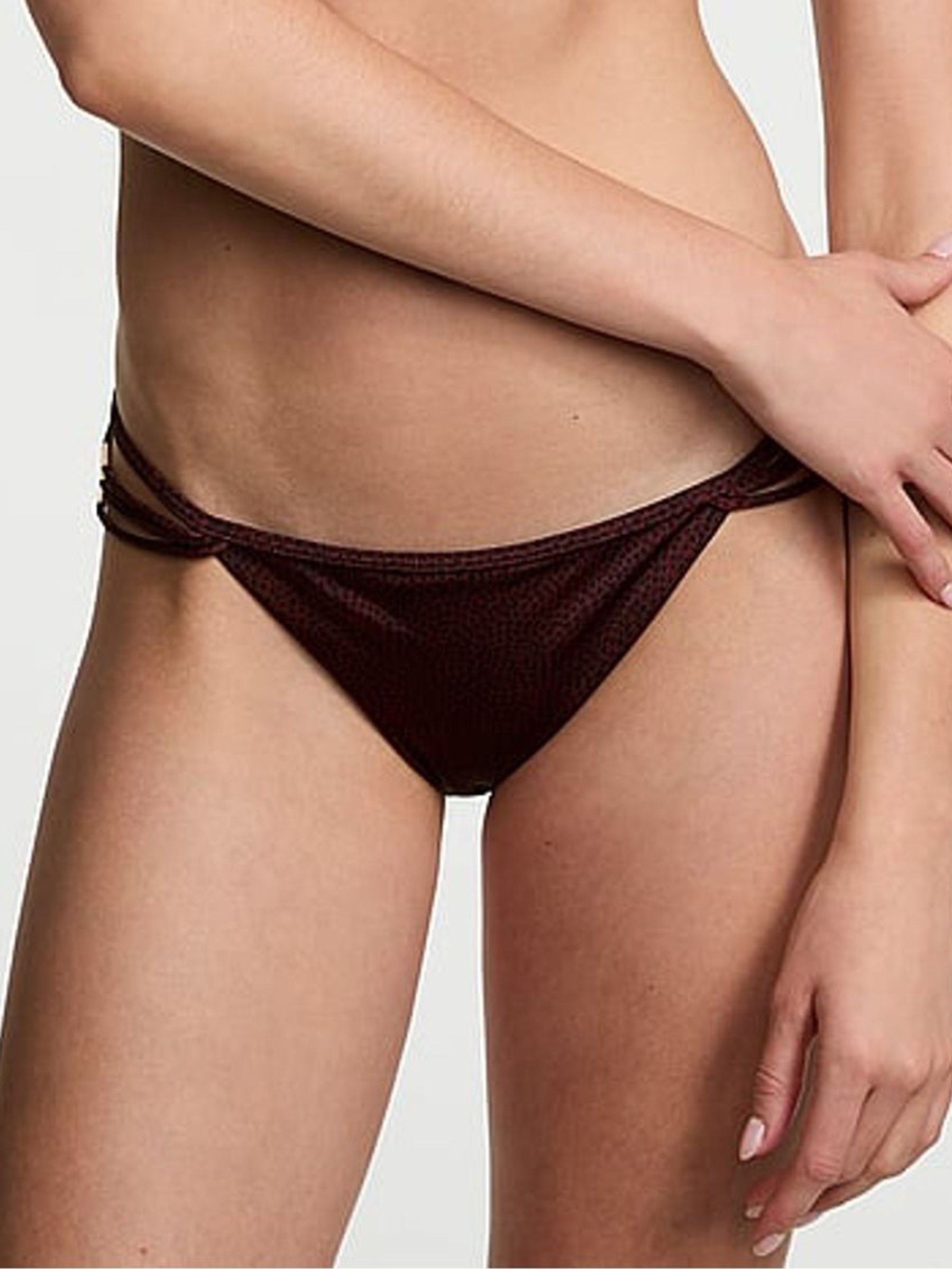 Burgundy Brown Dots Archive Bikini Bottoms (AM6508) | €55