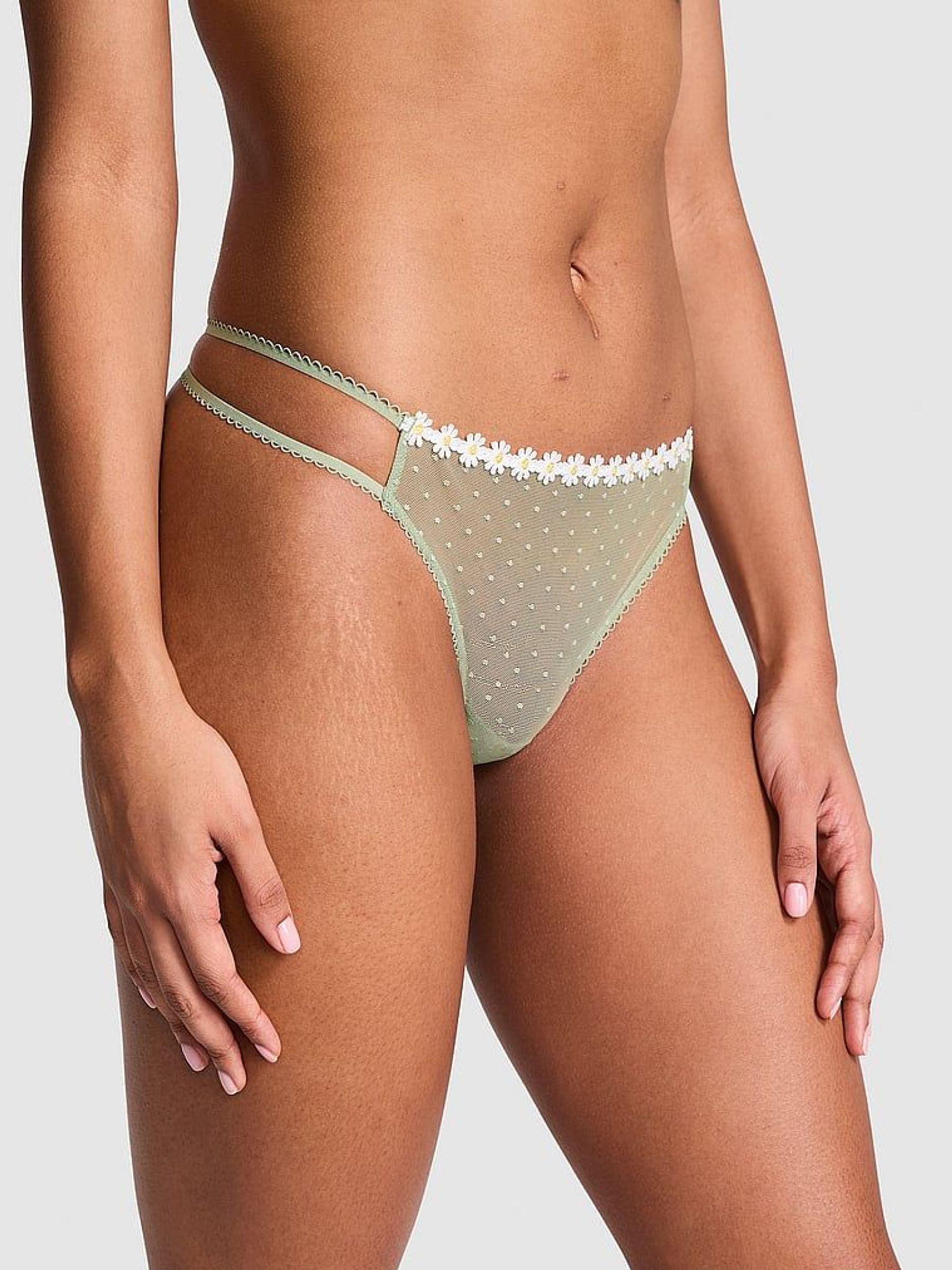 Green Garden Double Strap Thong Lace Knickers (AM6526) | €10.50