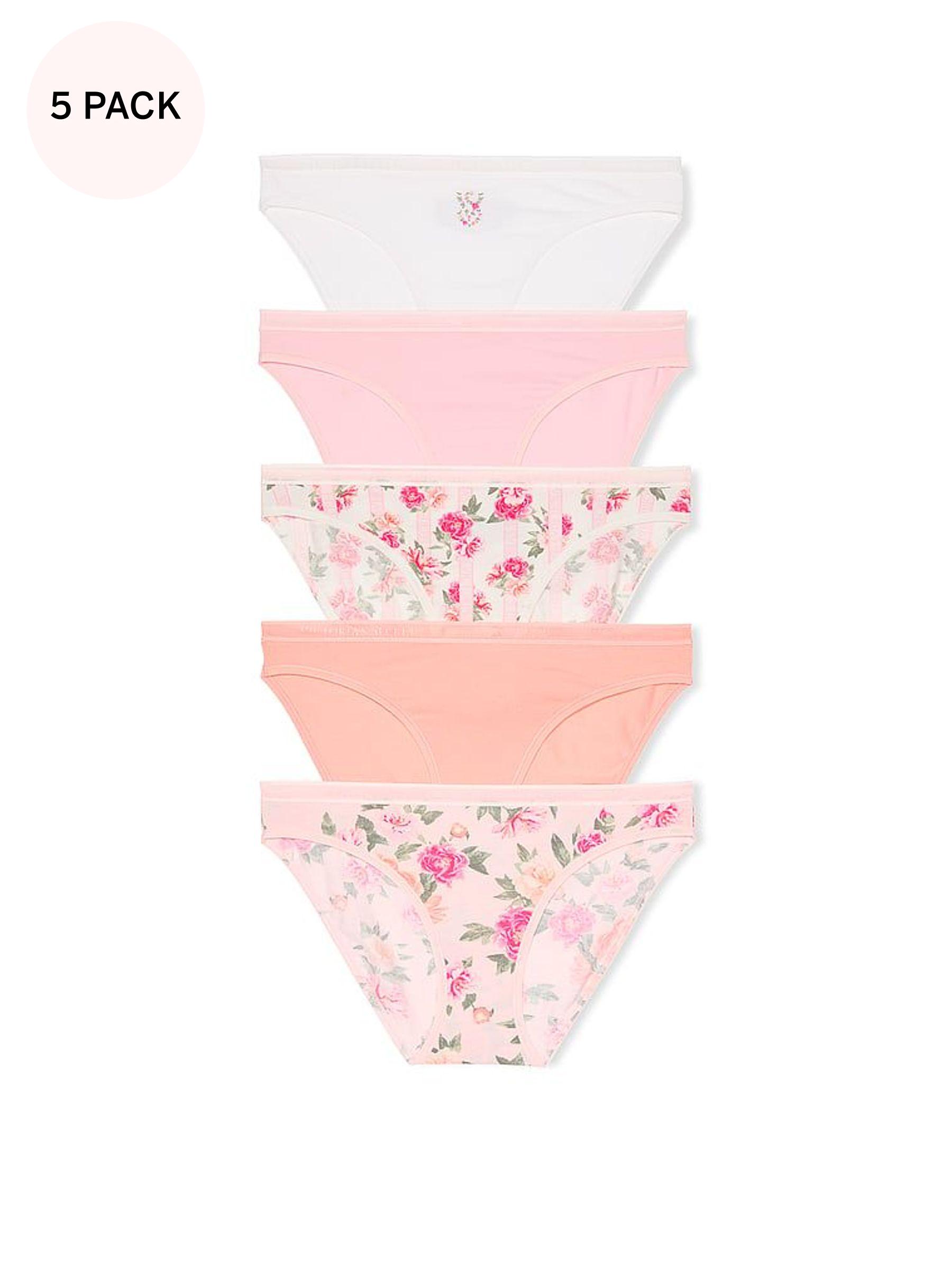 White/Pink/Orange Bikini 5 Pack Knickers (AM6804) | €31