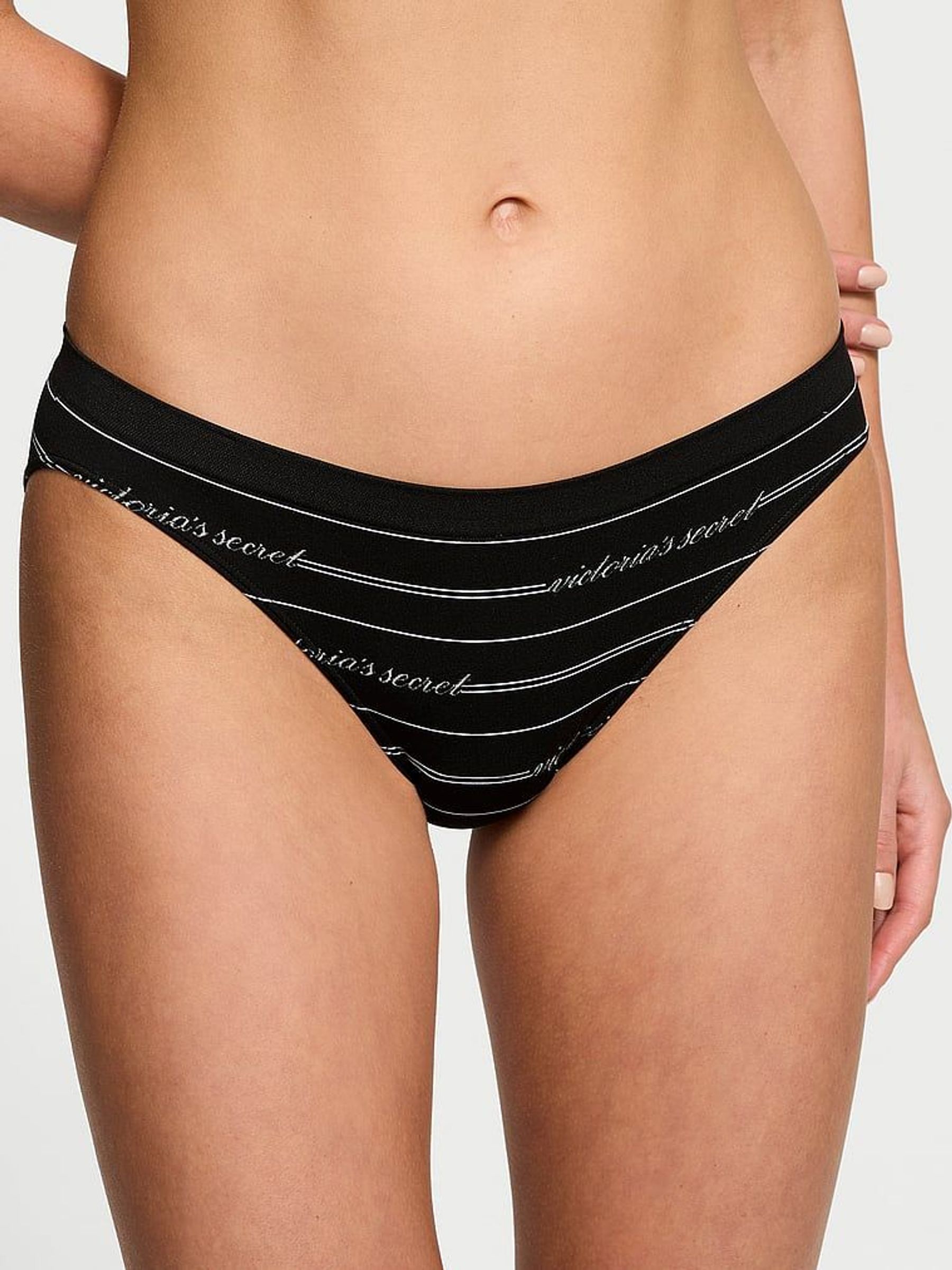 Black Logo Script Bikini Knickers (AM6843) | €10.50