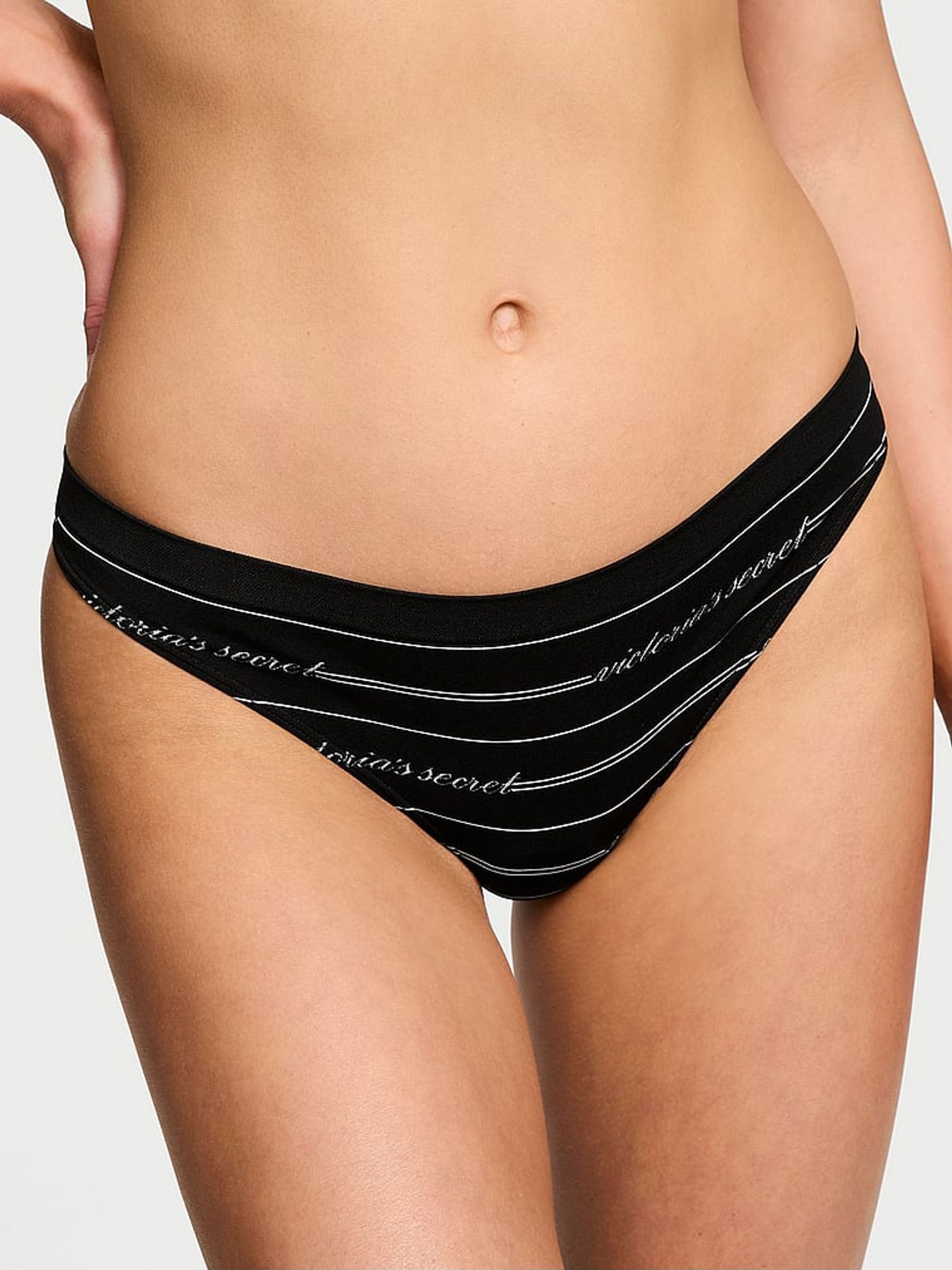 Black Logo Script Thong Knickers (AM6859) | €10.50