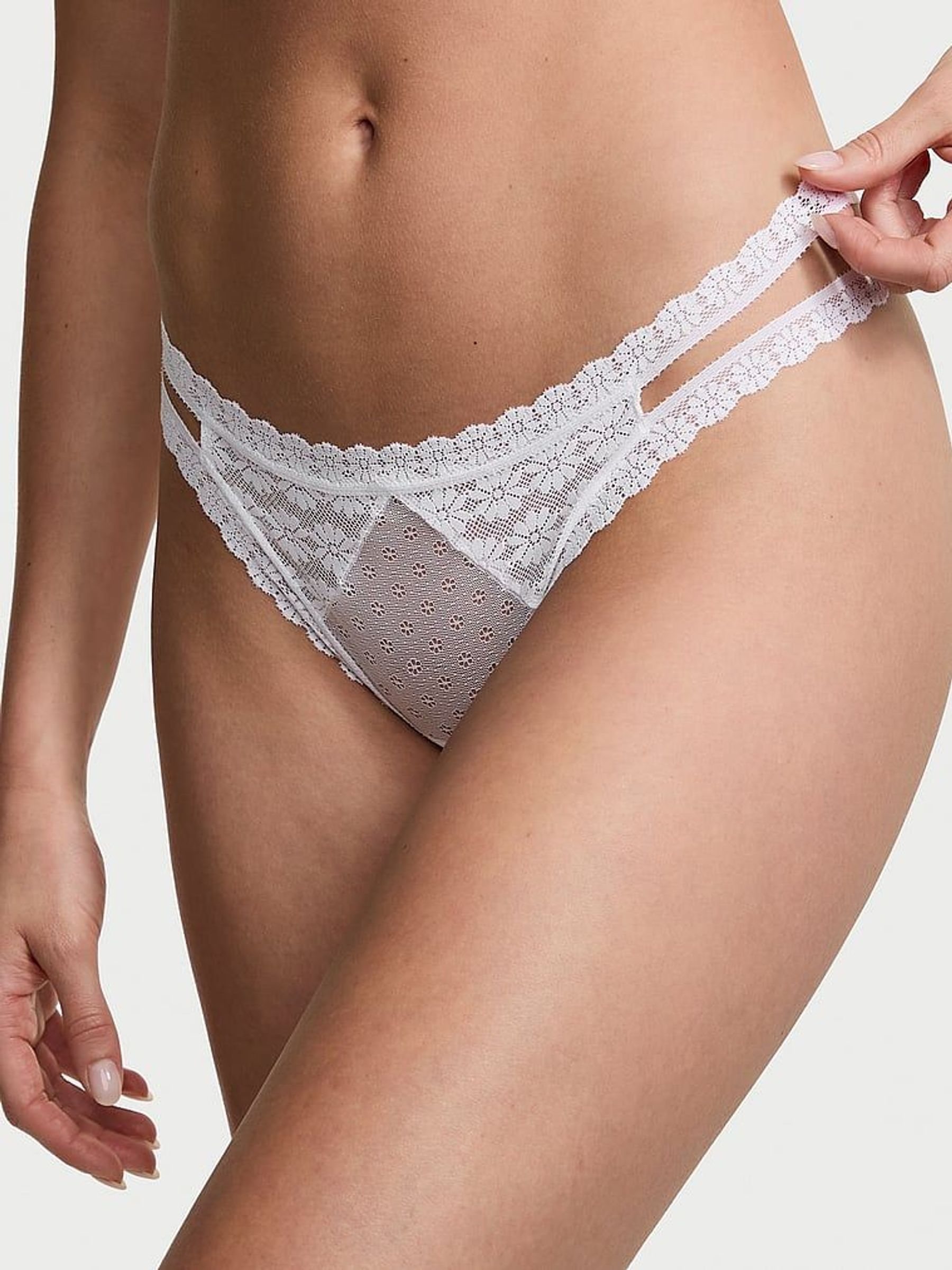 White Double Strap Thong Knickers (AM6860) | €10.50