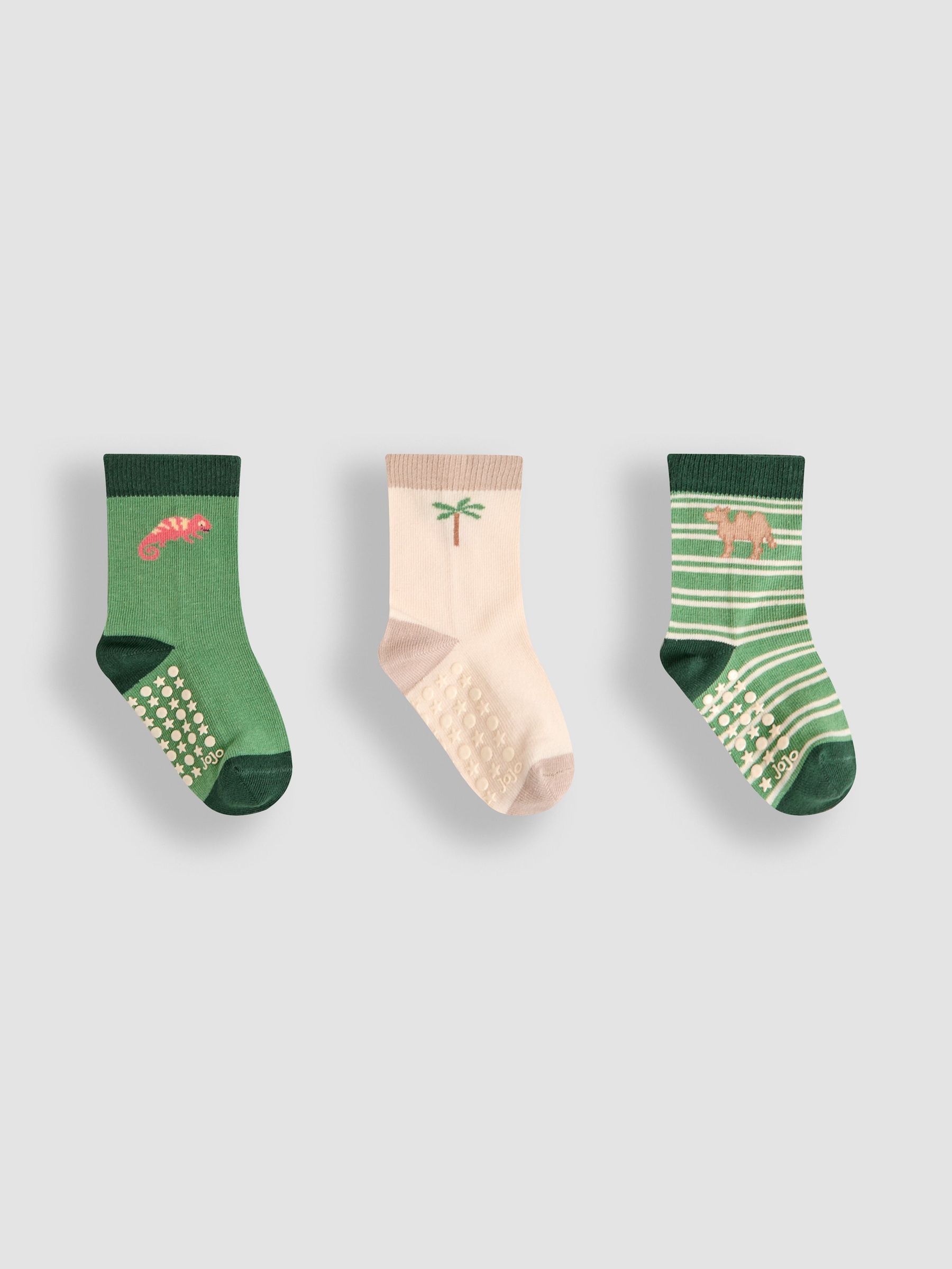 Green Printed Socks 3 Pack (AM7718) | $16