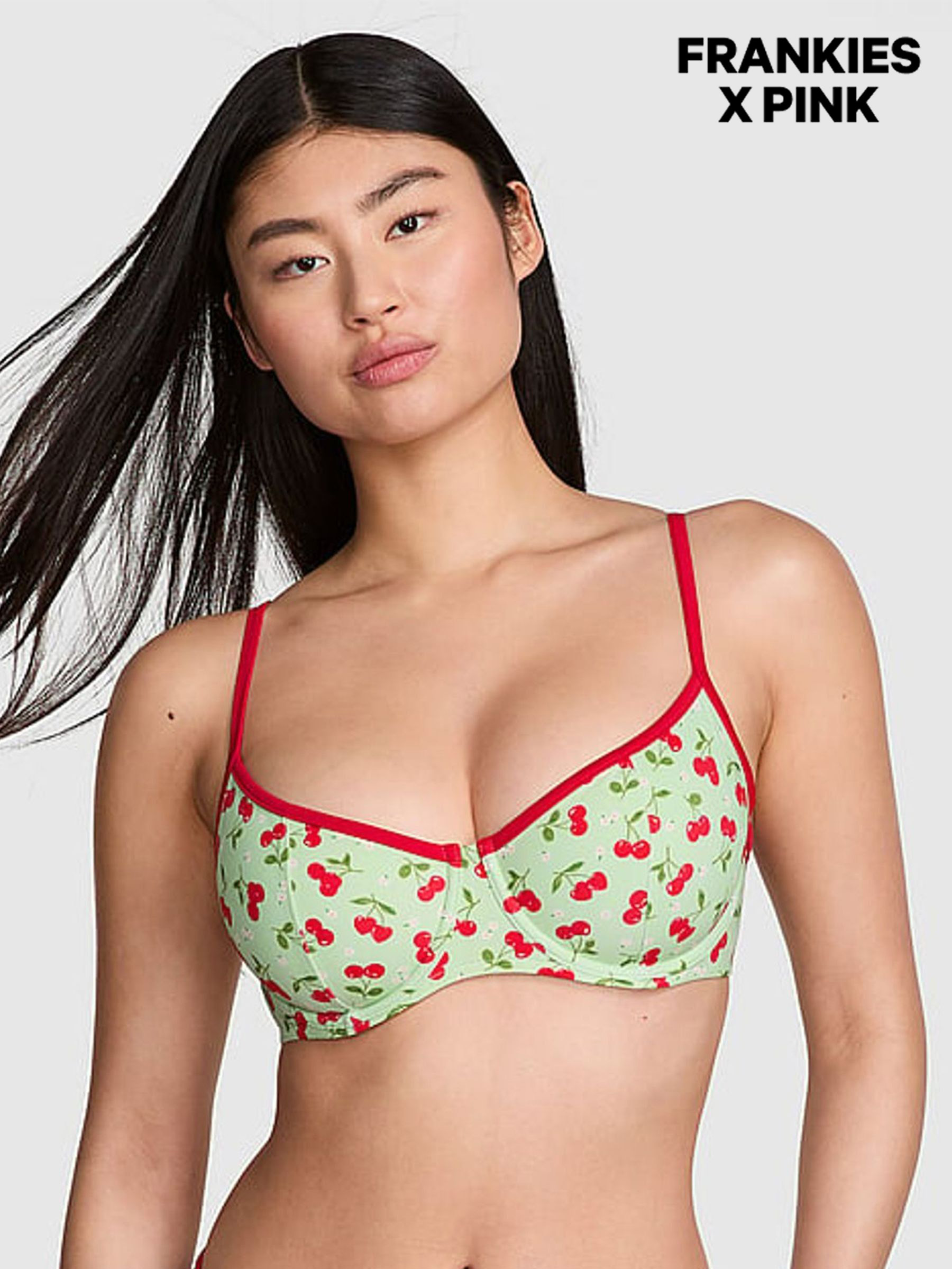 Cherry Hearts Green Buttercup Bikini Top (AM7906) | €39