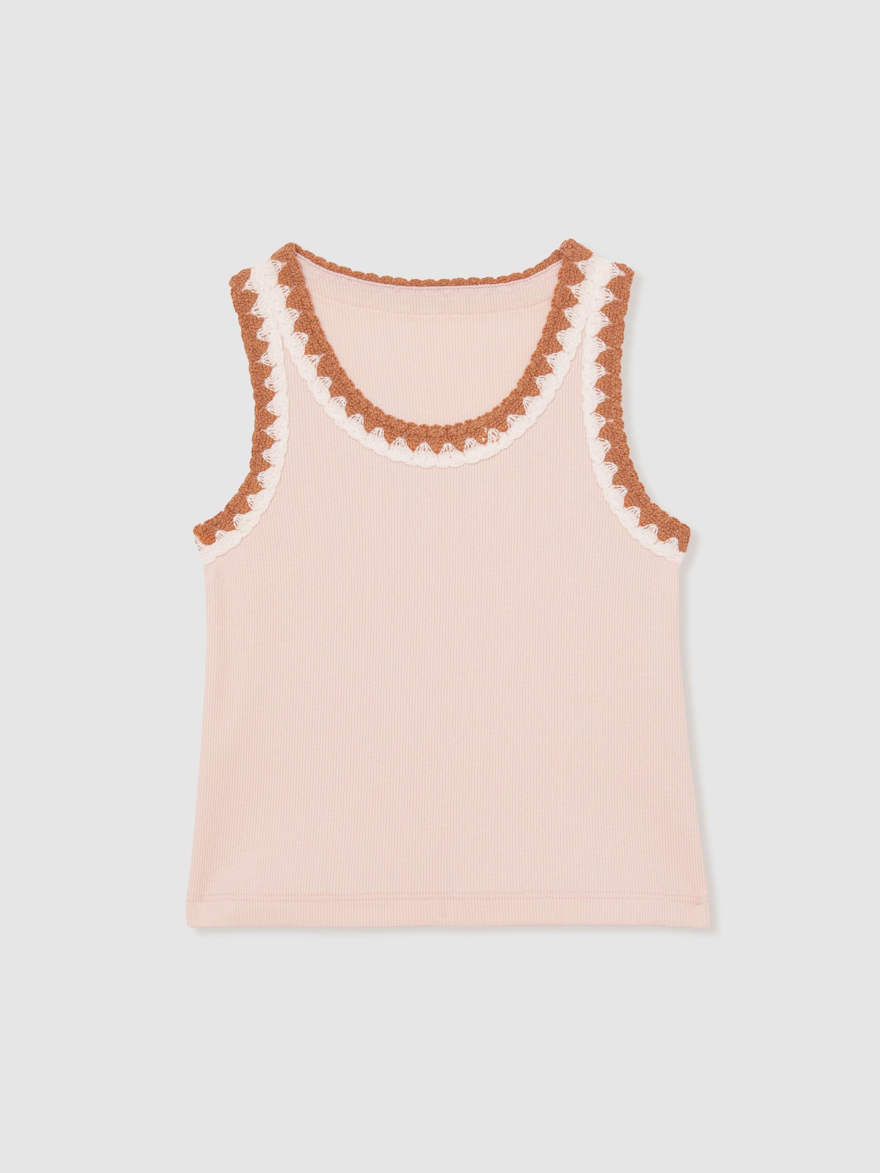 Cotton Crochet-Trim Vest in Pink (AM9733) | €25