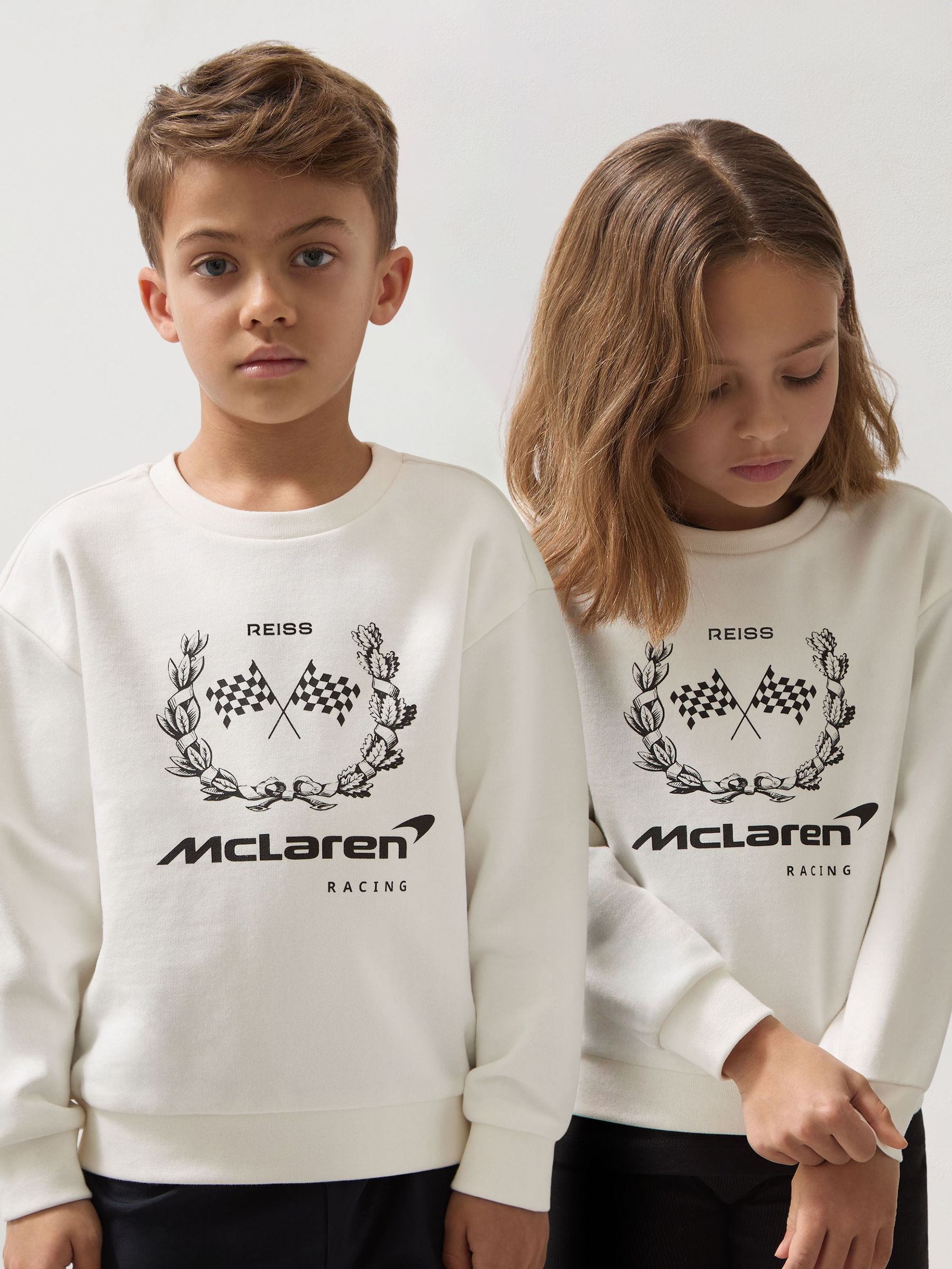 3-9 yrs McLaren F1 Team Laurel Print Sweatshirt in White (AN3471) | €55