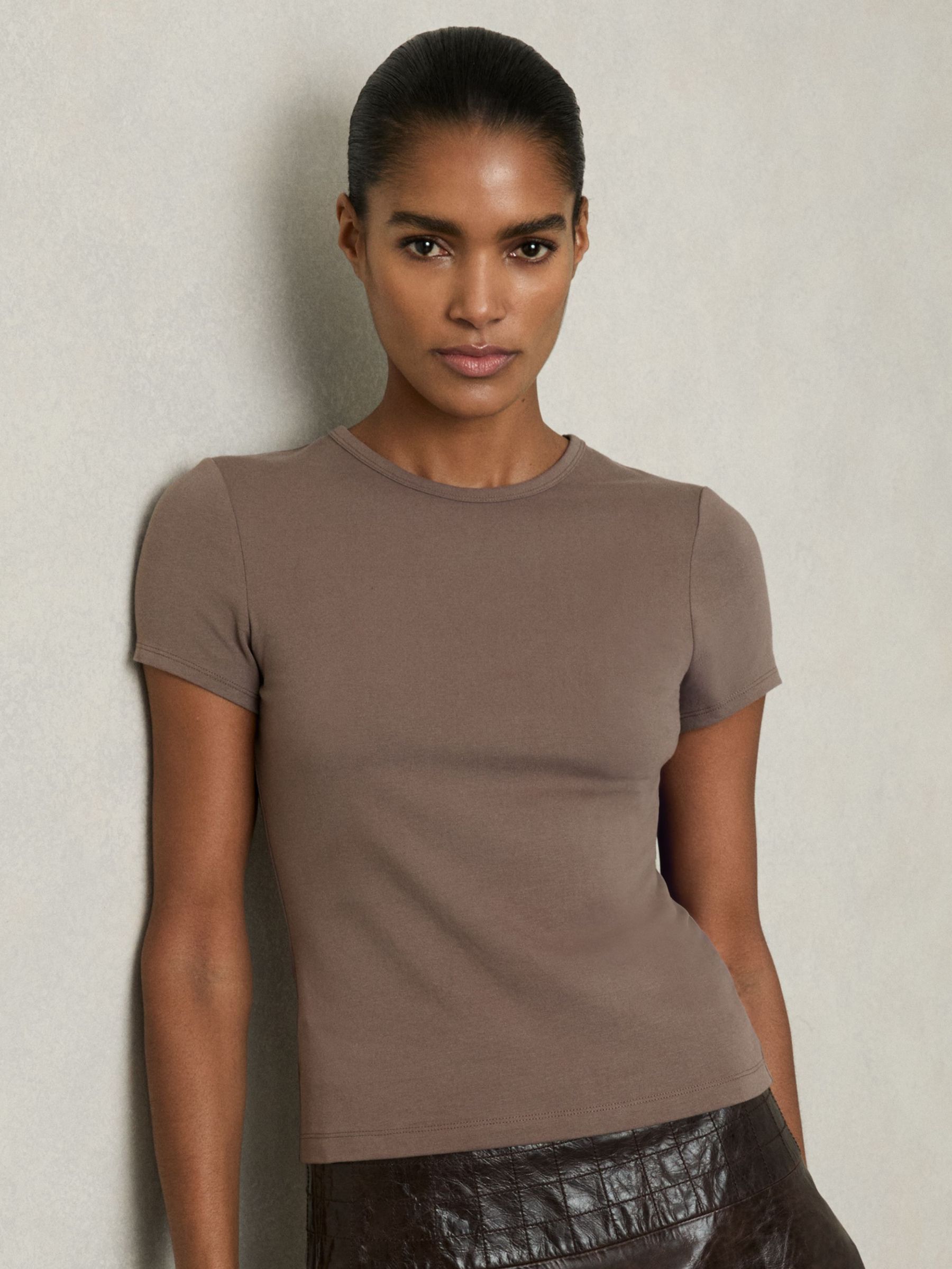 Stretch-Cotton Crew-Neck T-Shirt in Mink (AN3995) | €55