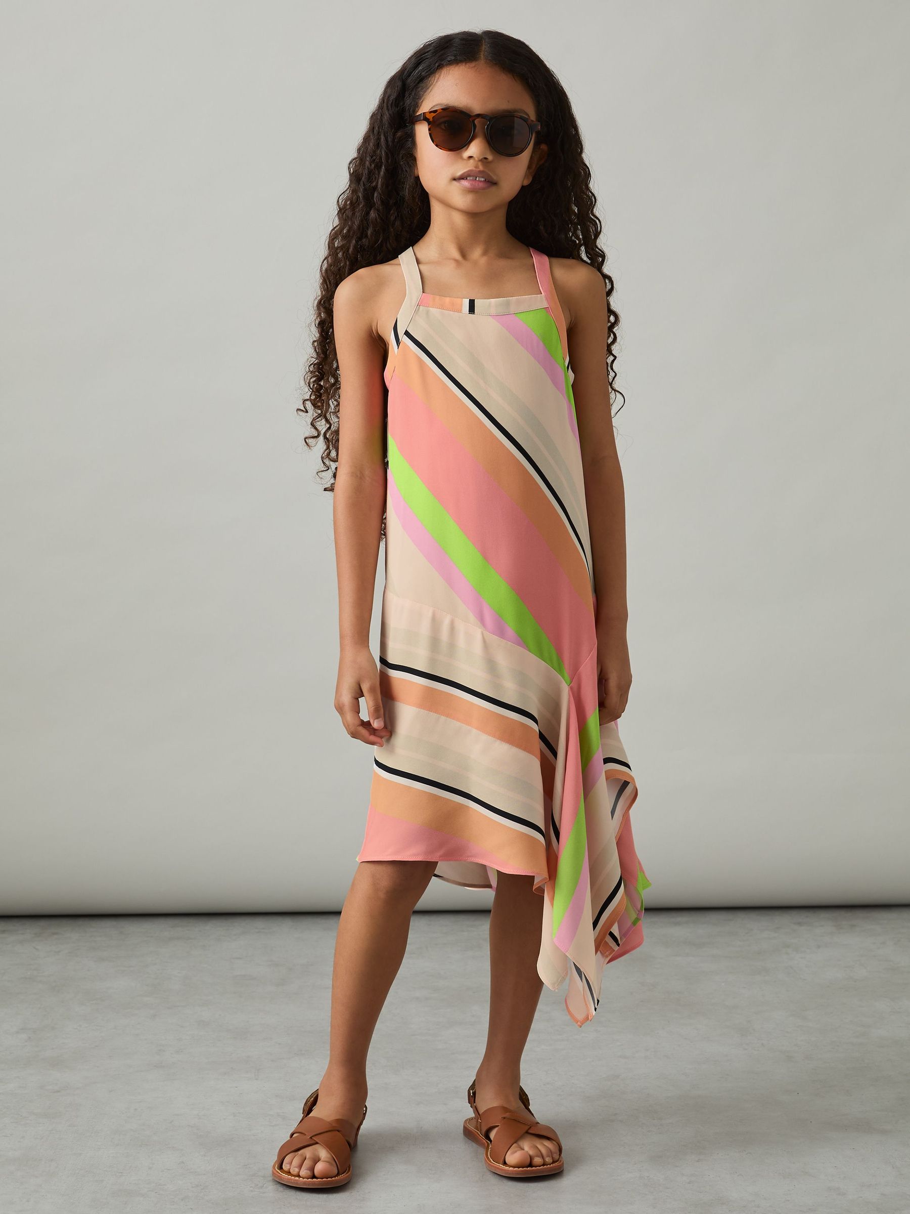 4-9 yrs Stripe-Print Handkerchief Dress in Multi (AN4007) | 95 €