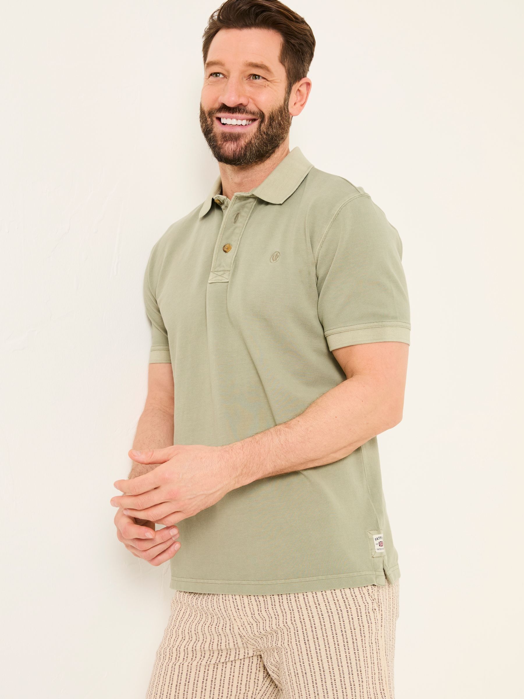 Sage Green Short Sleeve Pique Polo Shirt (AN4555) | $51