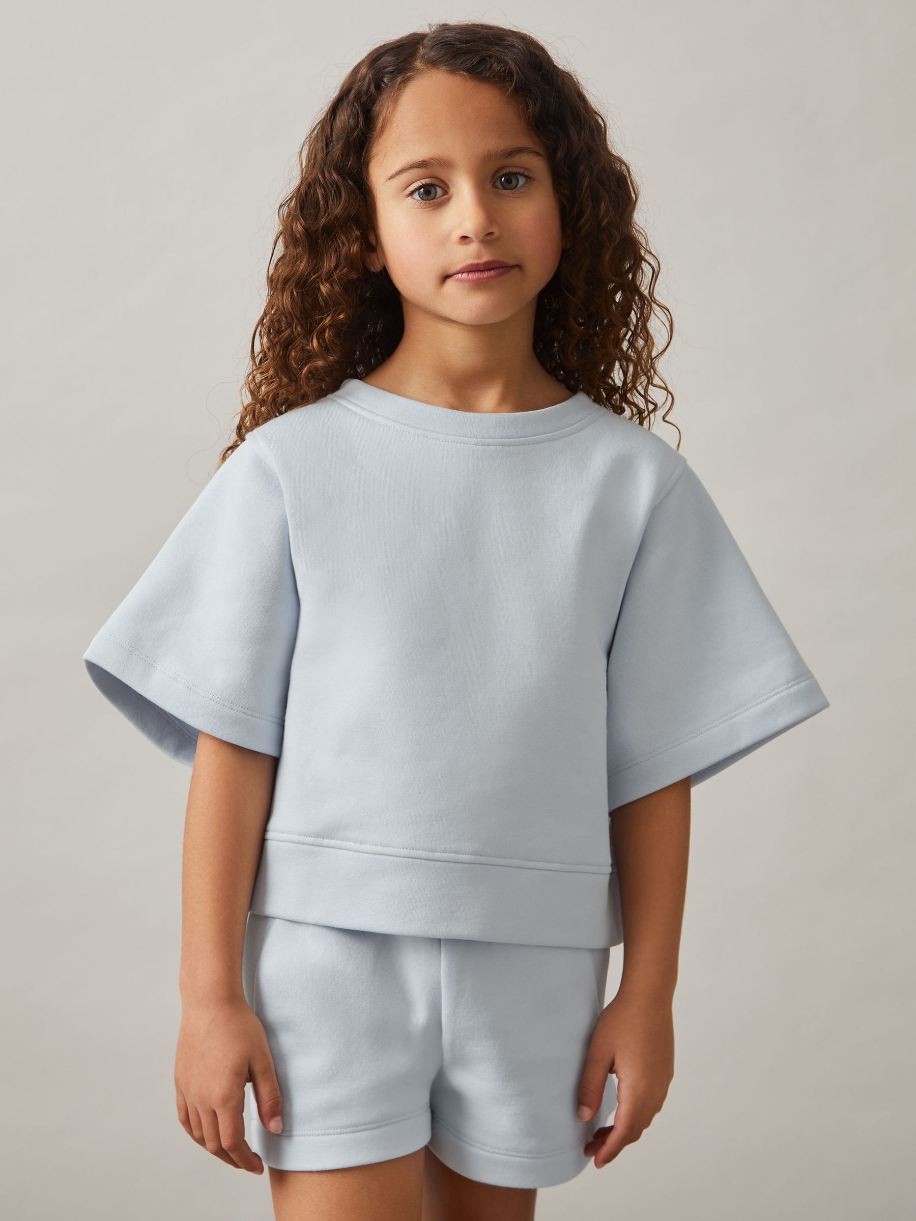Cotton-Blend Sweatshirt And Shorts Set in Blue (AN4935) | €45