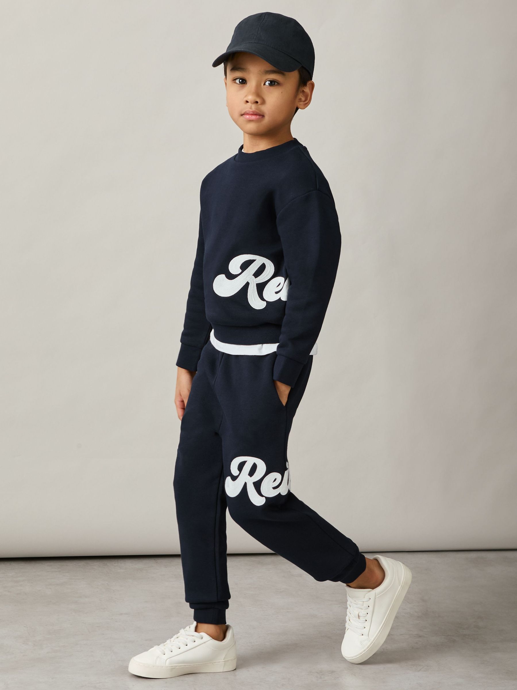 3-9 yrs Cotton-Blend Logo Script Sweatshirt in Navy (AN4938) | €50