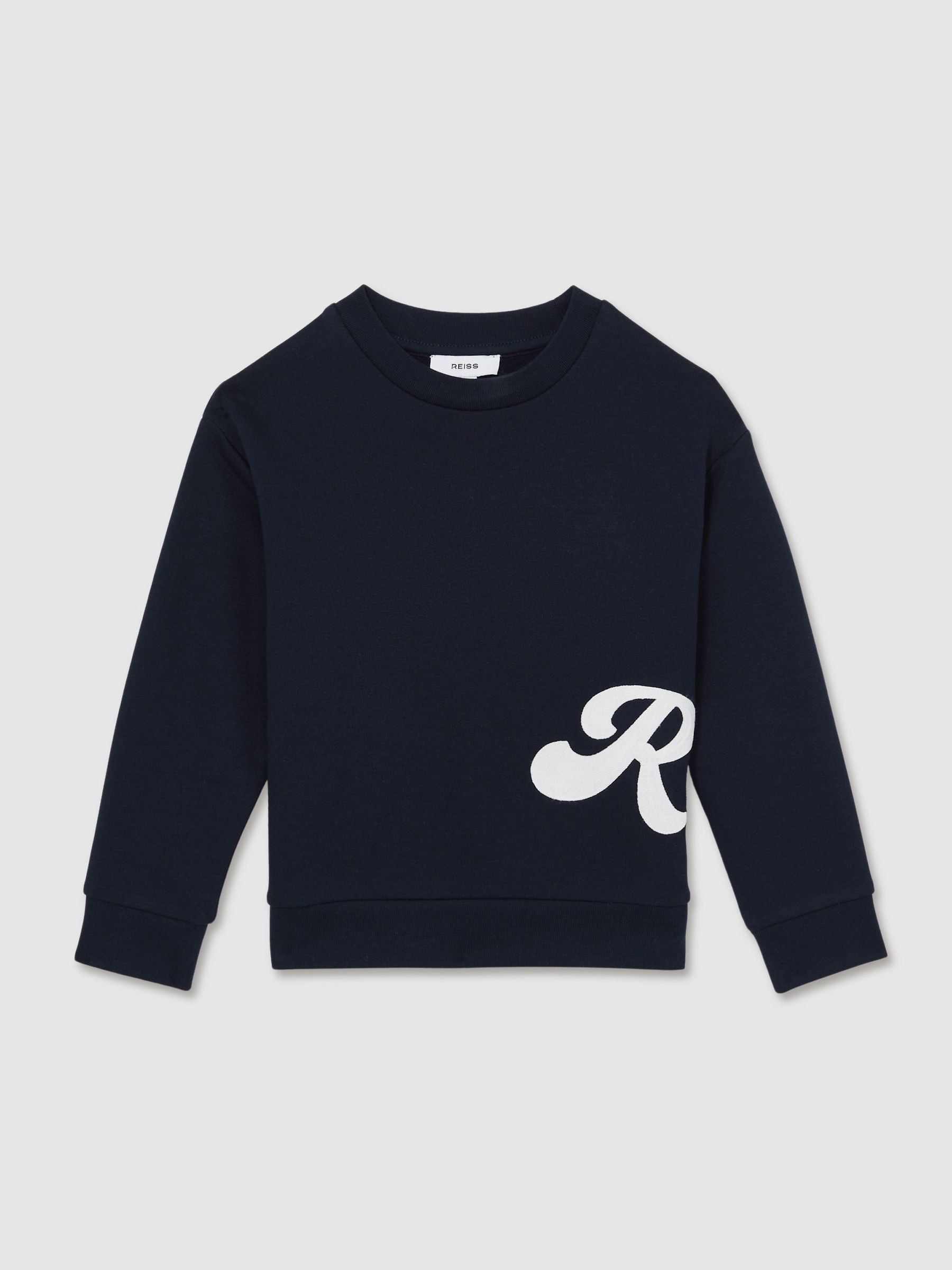 13-14 yrs Cotton-Blend Logo Script Sweatshirt in Navy (AN4943) | €55