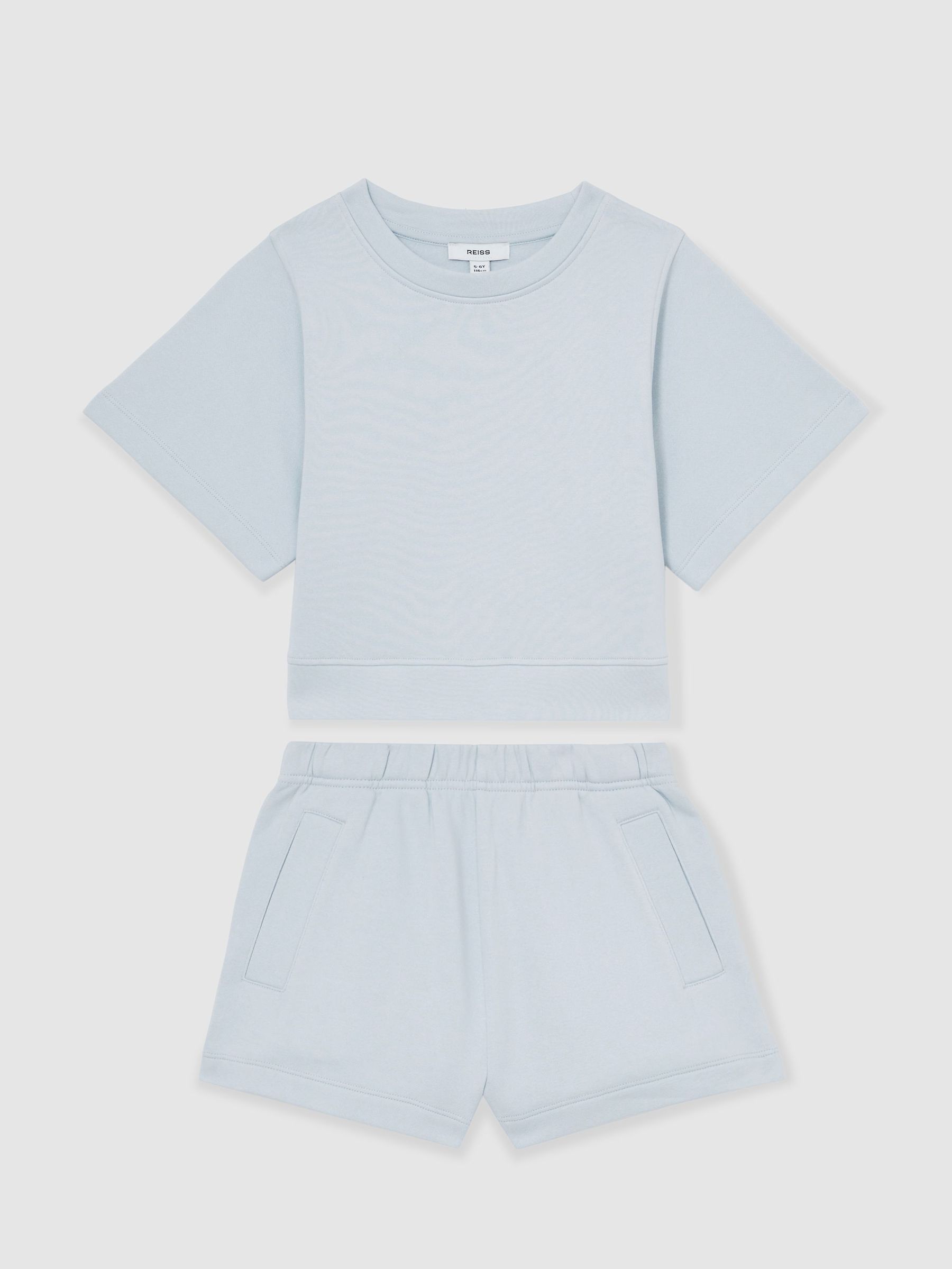 Cotton-Blend Sweatshirt And Shorts Set in Blue (AN4954) | HK$520