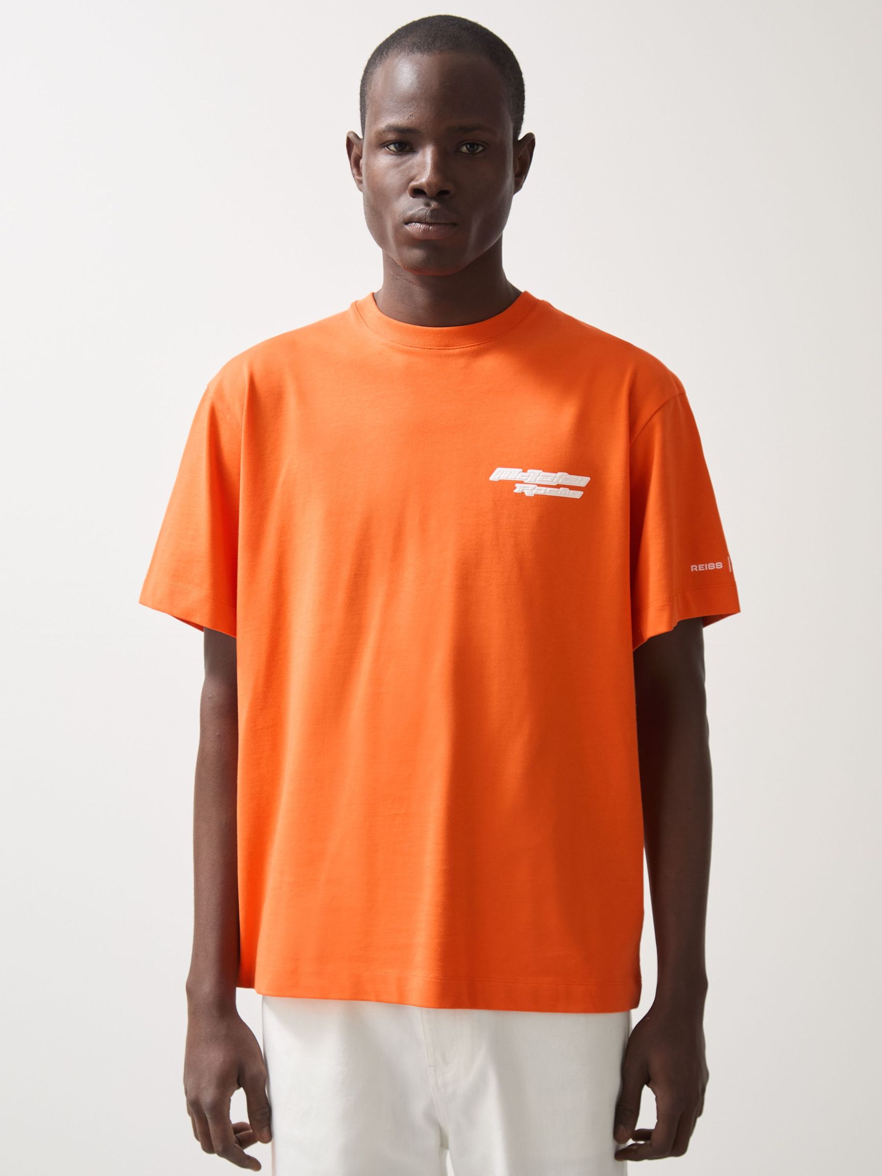 McLaren F1 Team Oversize Logo T-Shirt Unisex Fit in Papaya Orange (AN5001) | US$145