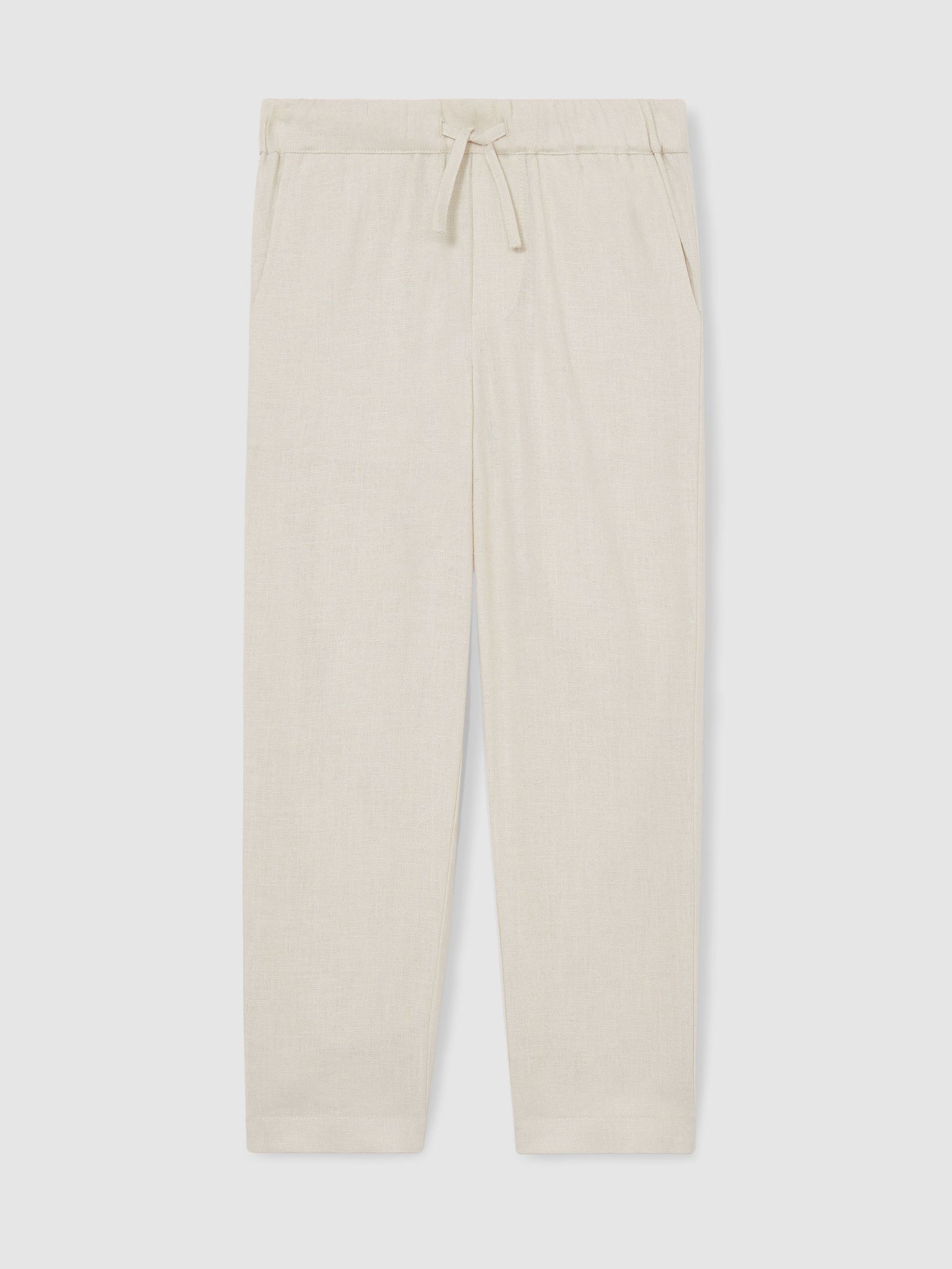Linen-Blend Drawstring Trousers in Stone (AN5009) | €65