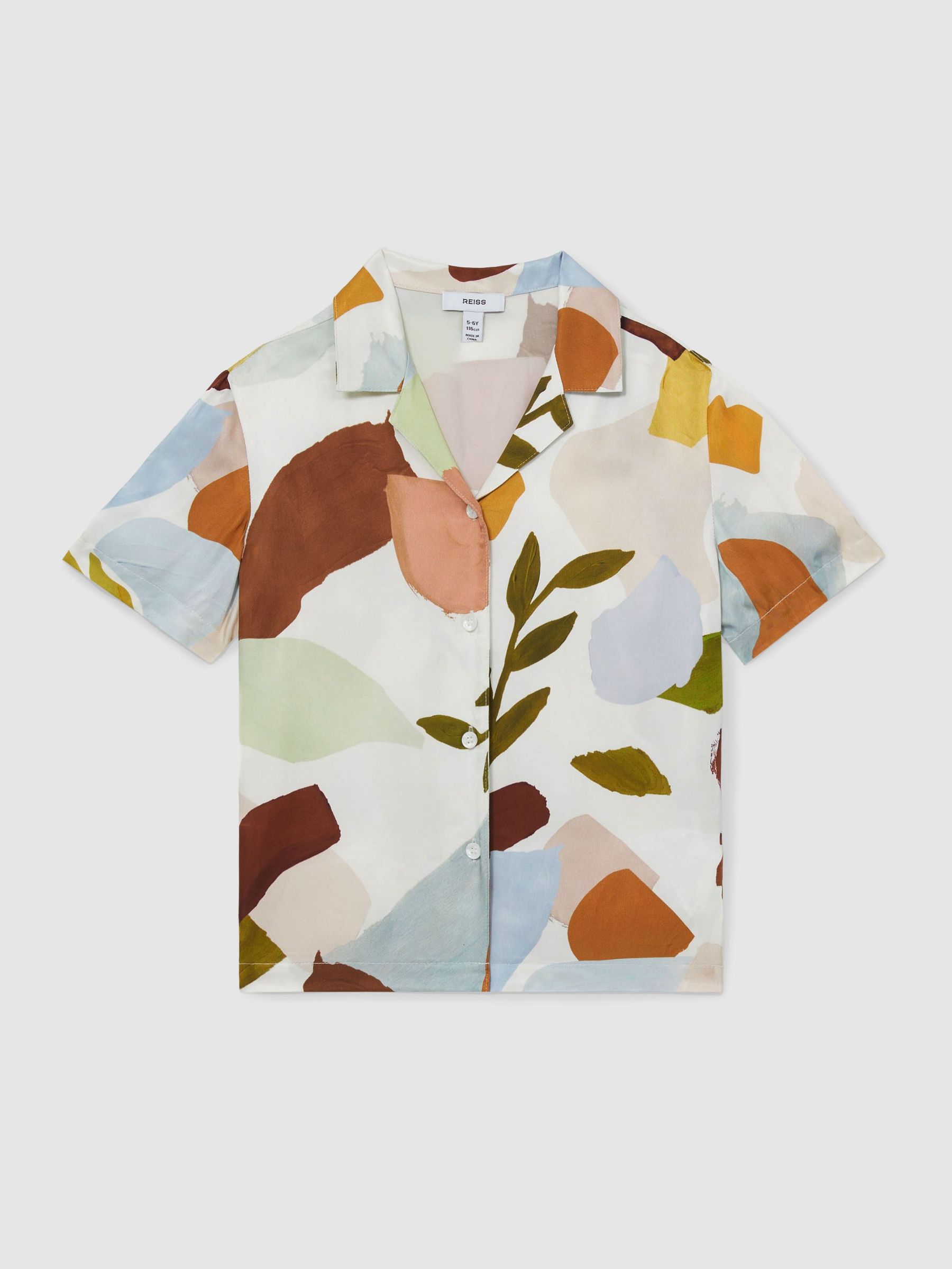 Printed Cuban Collar Shirt in Multi (AN5012) | €70