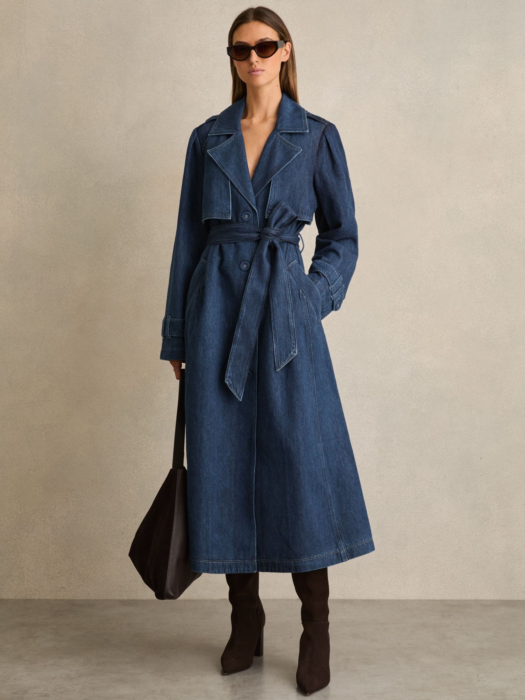 Paige Denim Trench Coat in Blue (AN5564) | US$1,060