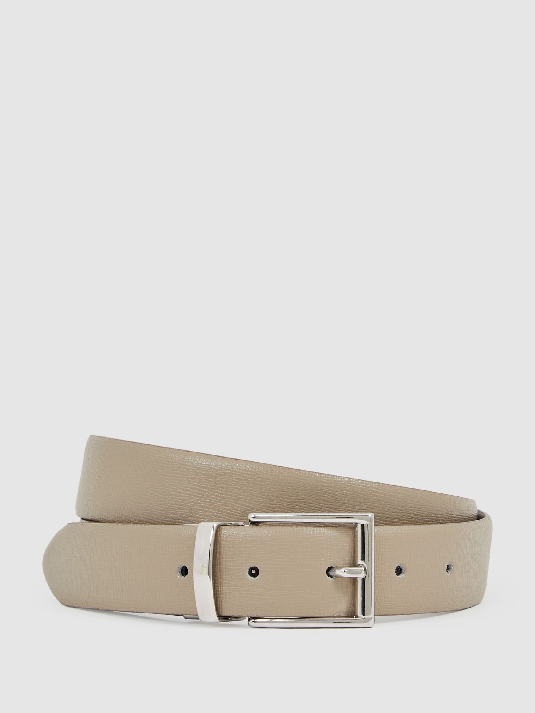 Leather Reversible Belt in Stone/Dark Brown (AN5802) | €95