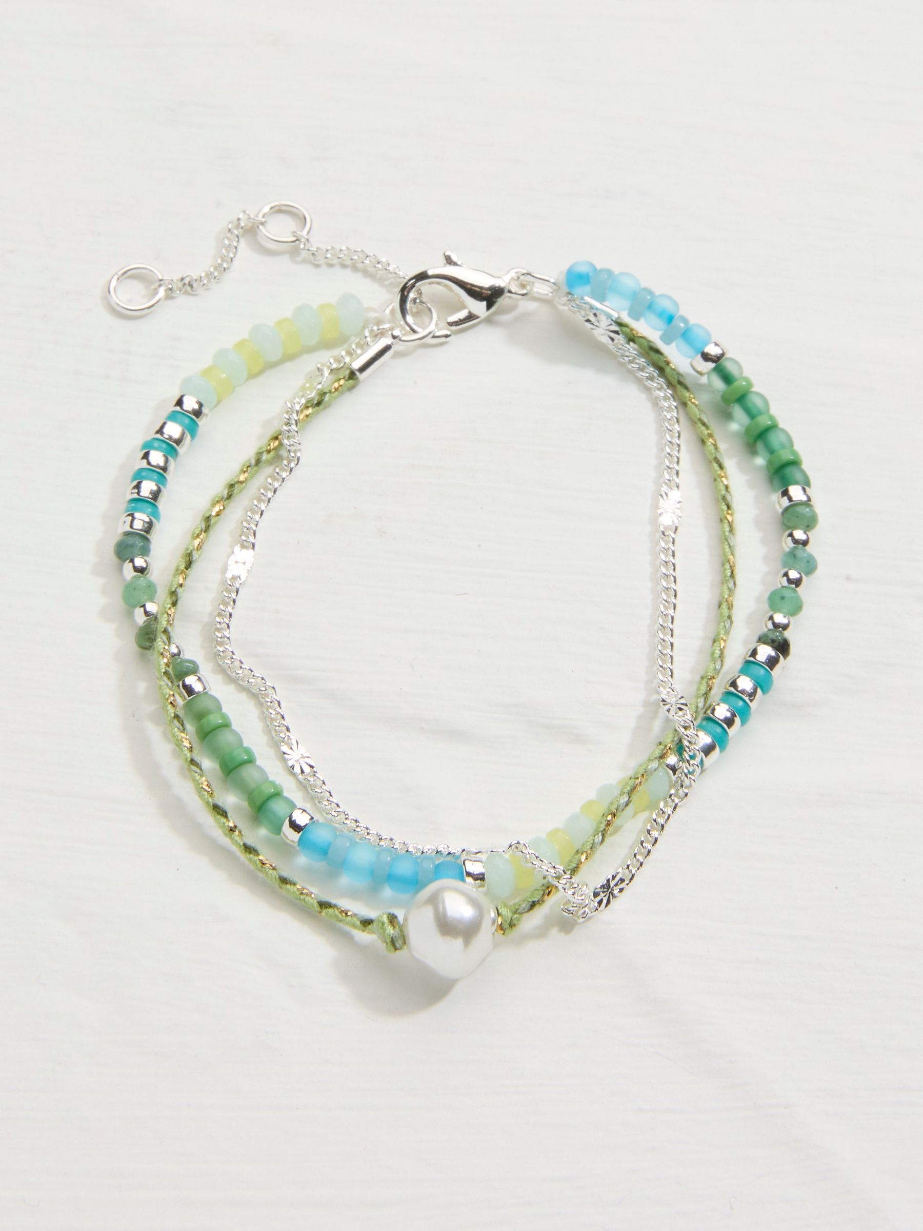 Green Multi Strand Beaded Adjustable Bracelet (AN5920) | €19
