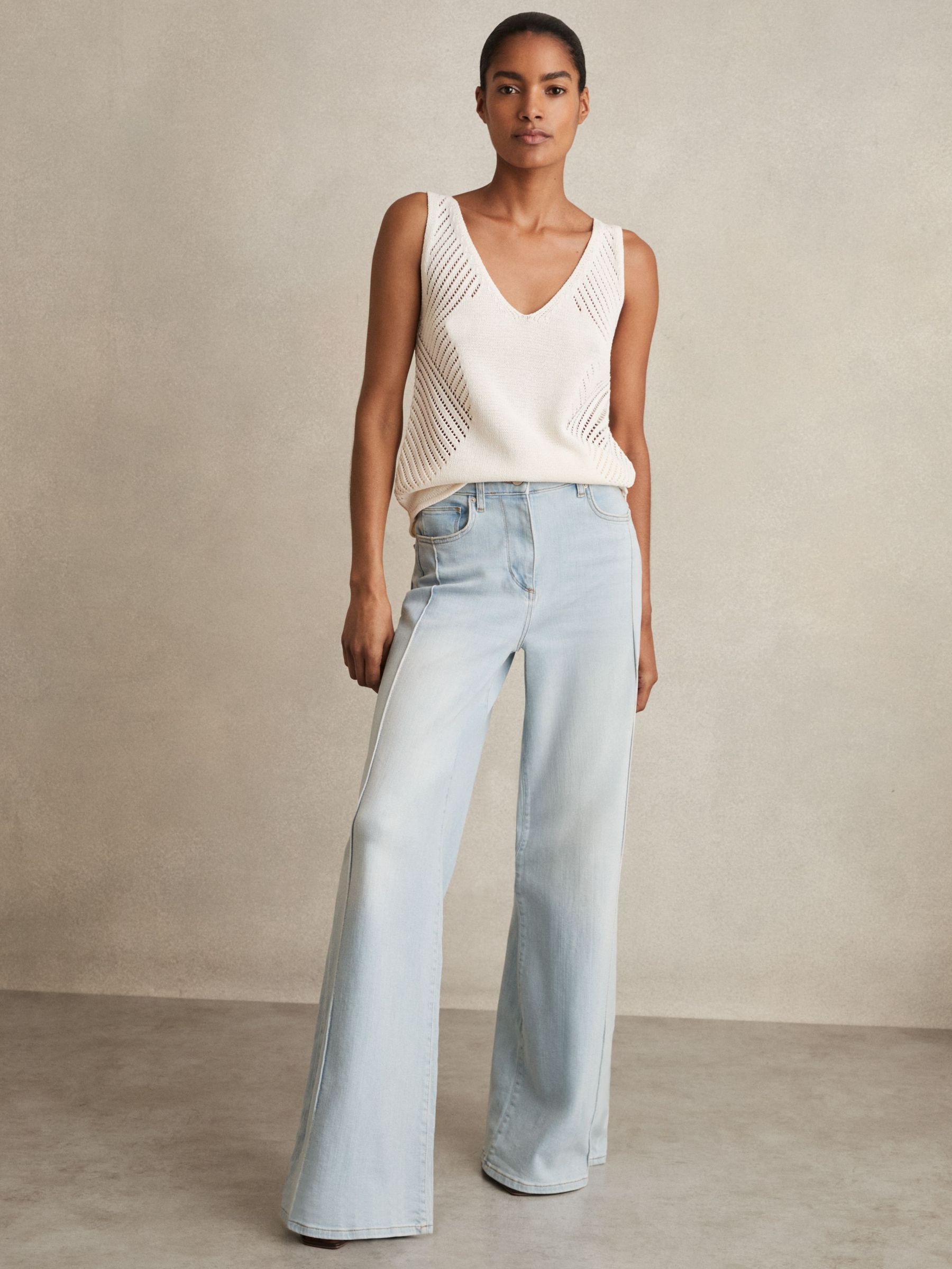 Stretch-Cotton Wide-Leg Jeans in Light Blue (AN6313) | €240