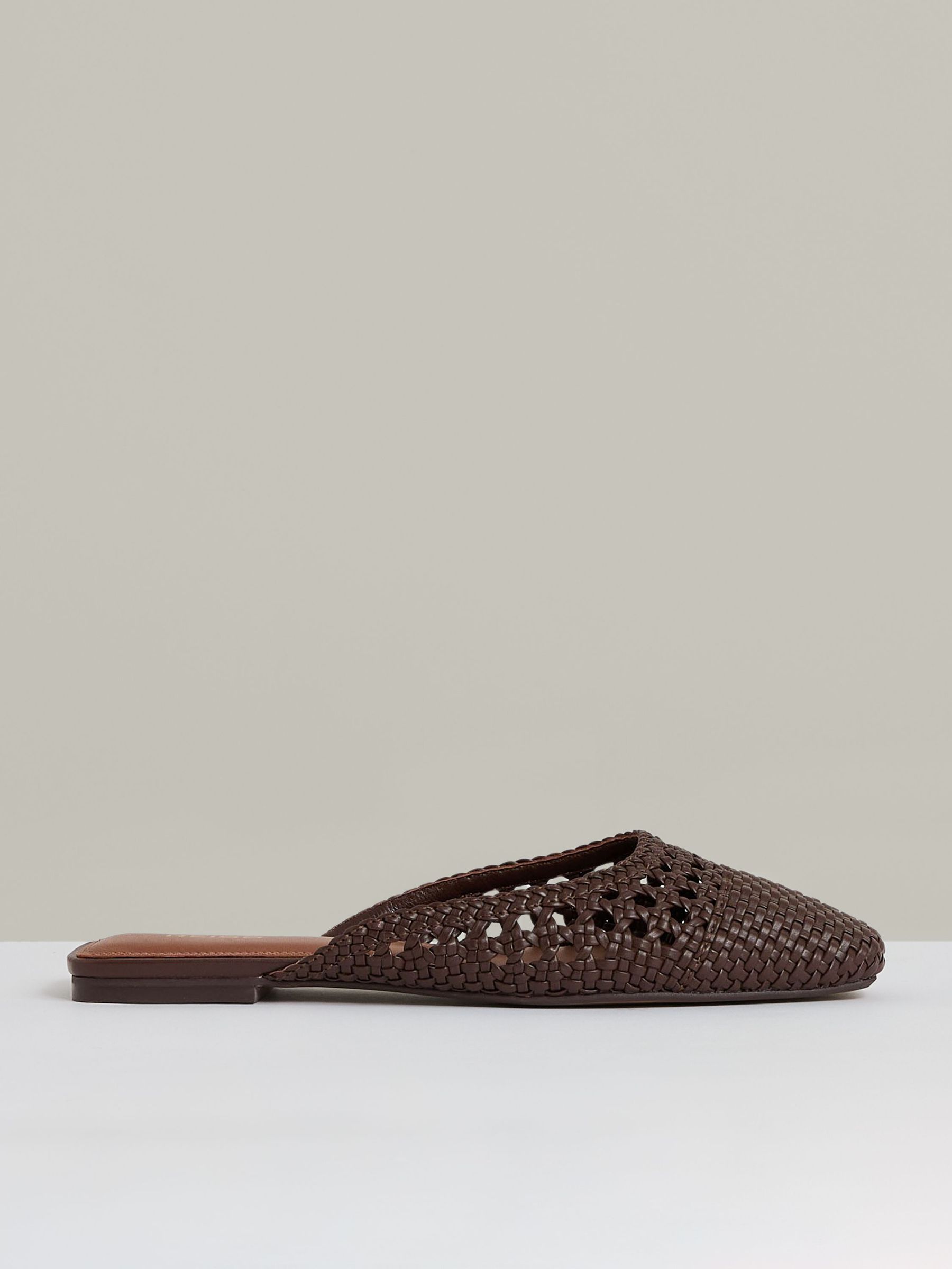Woven Slip-On Mules in Chocolate (AN6327) | €225