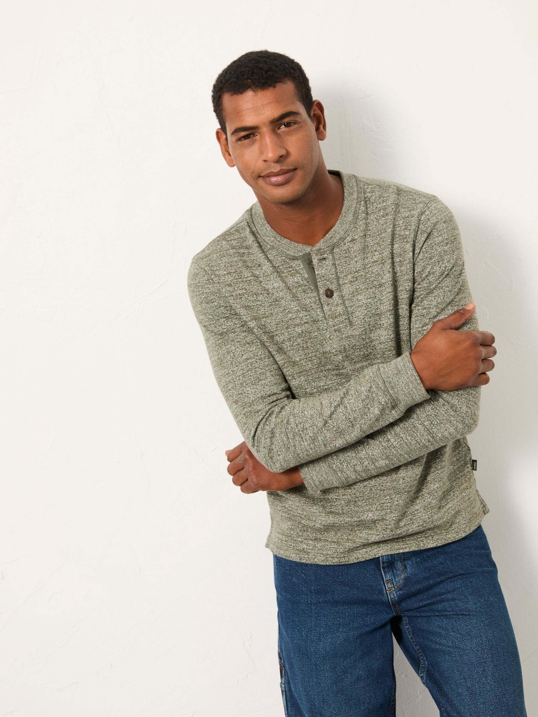 Compton Green Haze Twist Long Sleeve Henley (AN9549) | $72