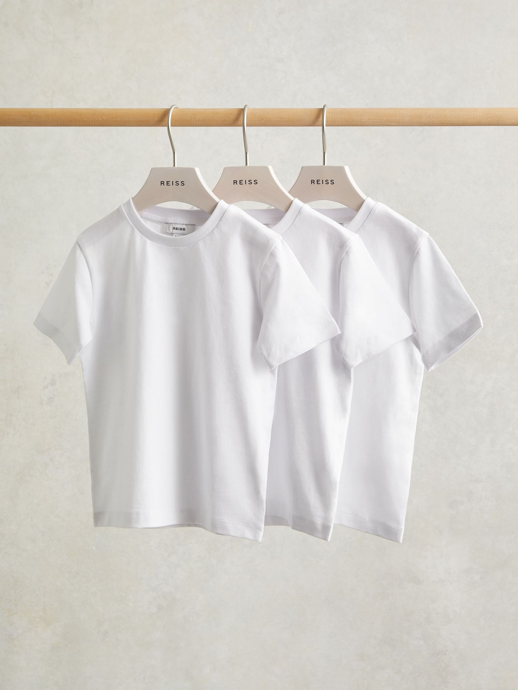 Cotton Crew-Neck T-Shirts 3 Pack in White (AP0246) | €30