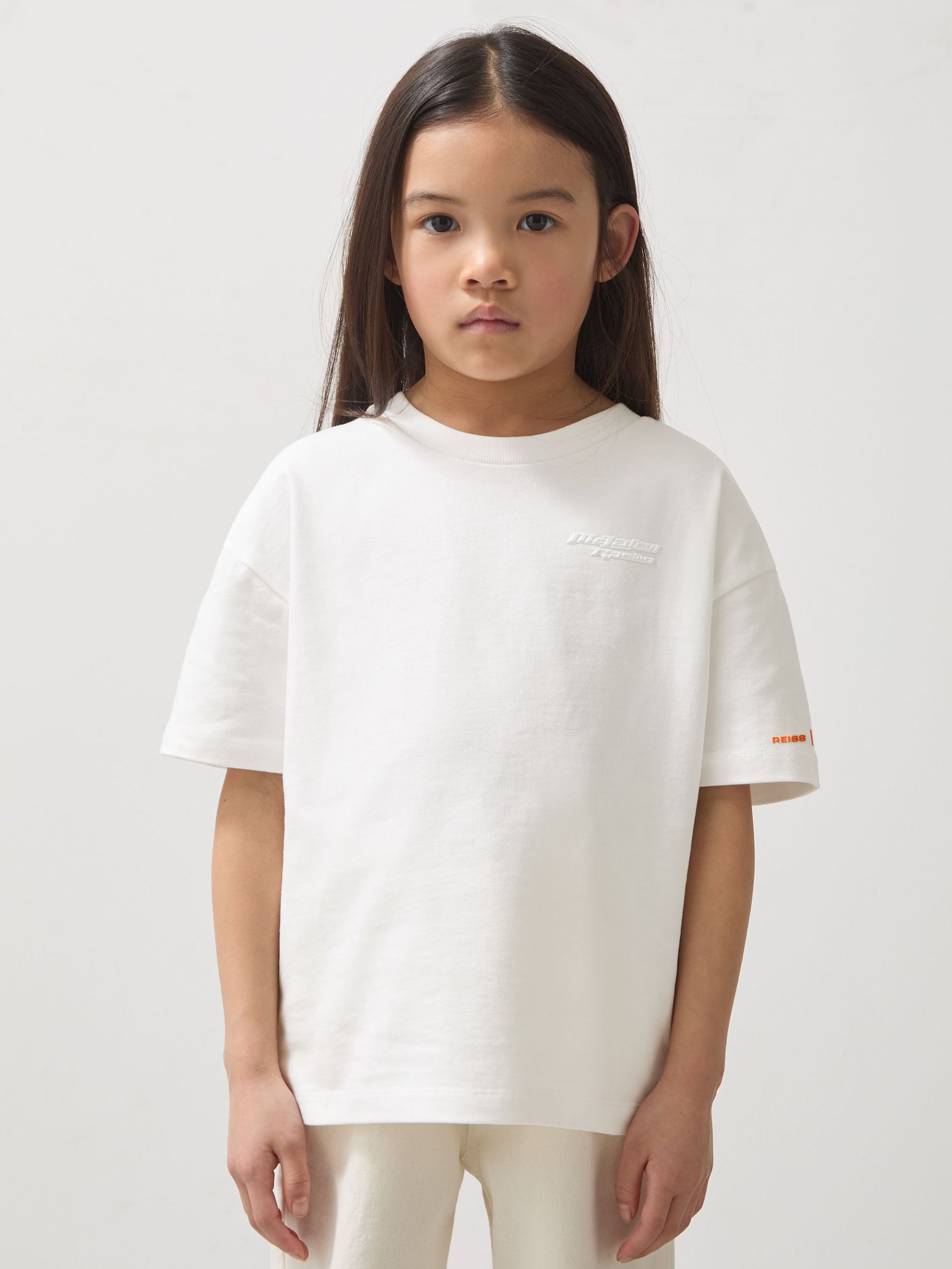 9-13 yrs McLaren F1 Team Oversize Logo T-Shirt Unisex Fit in White (AP0300) | US$55