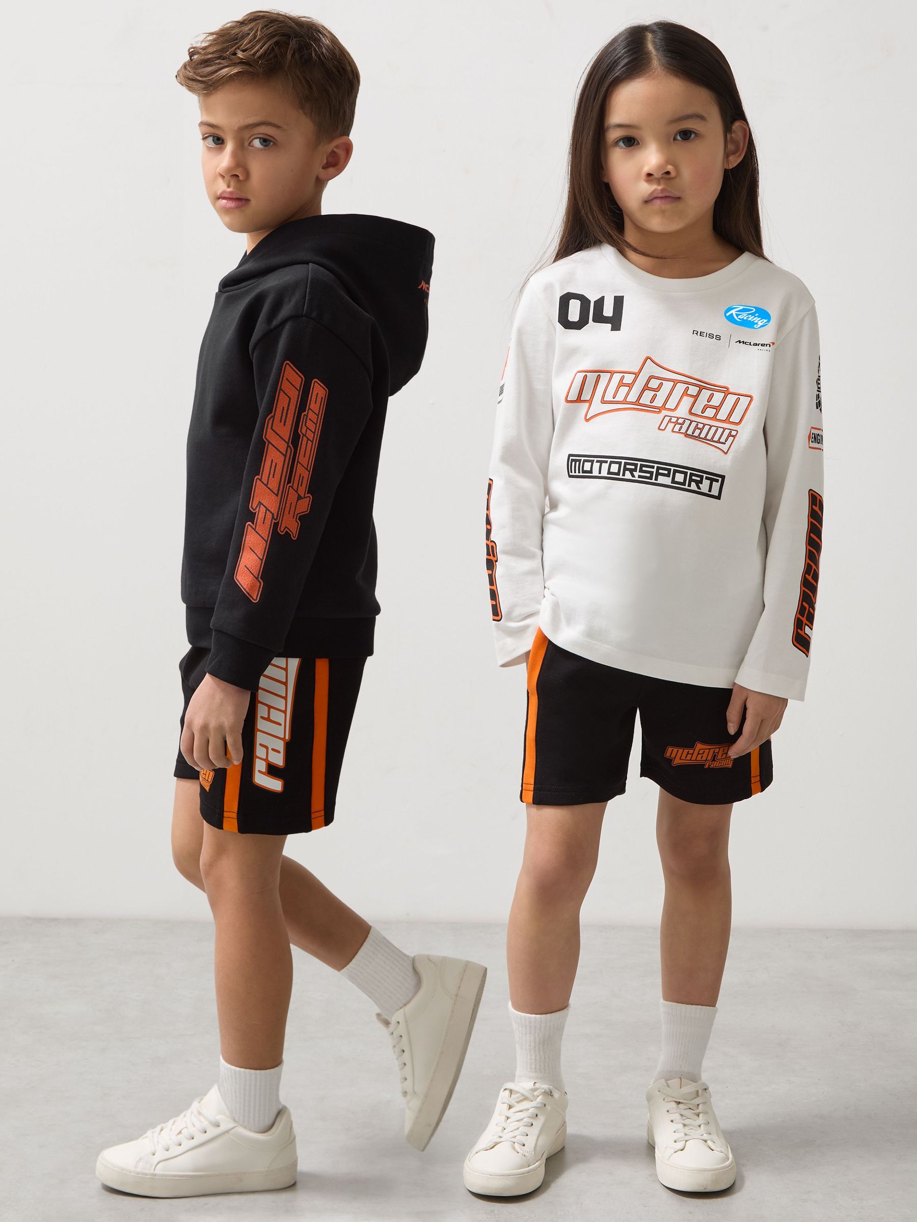3-9 yrs McLaren F1 Team Drawstring Shorts Unisex Fit in Black/Orange (AP0321) | CA$60