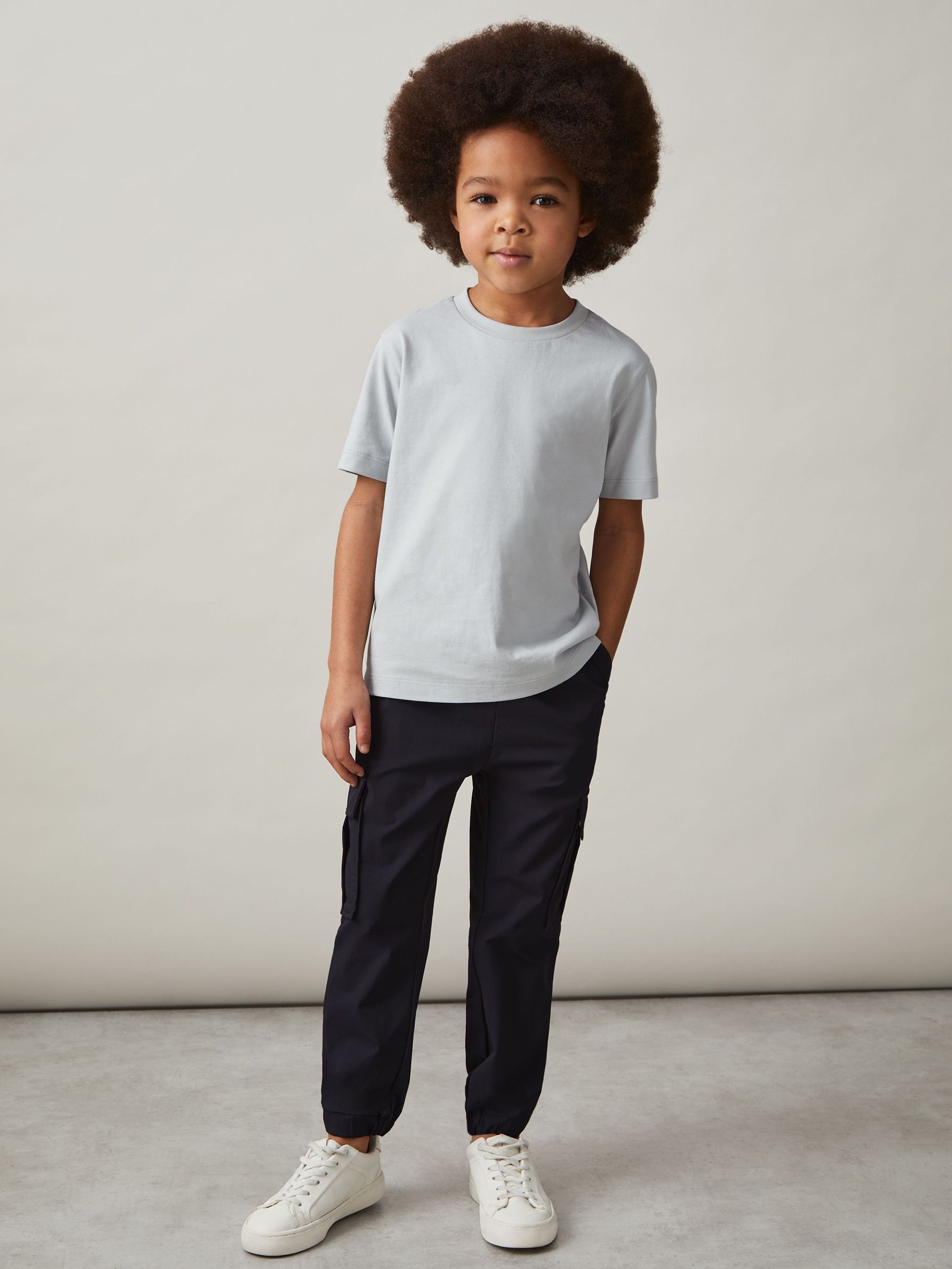 Crew-Neck T-Shirt in Mint Blue (AP0347) | US$15