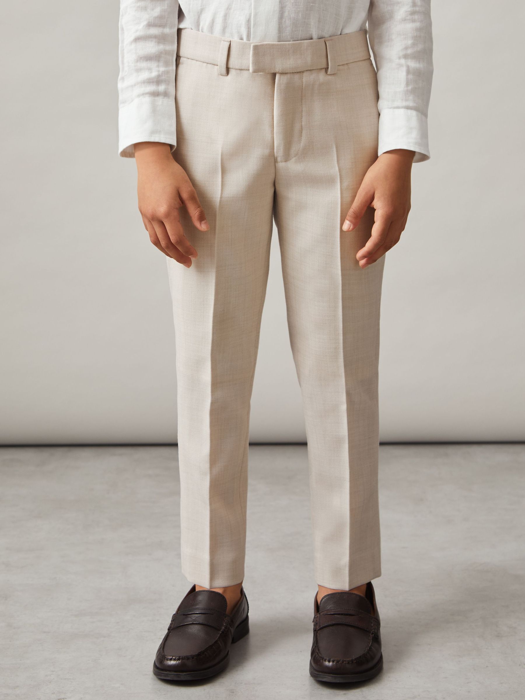 9-13 yrs Slim-Fit Trousers With Wool in Stone (AP0374) | US$70