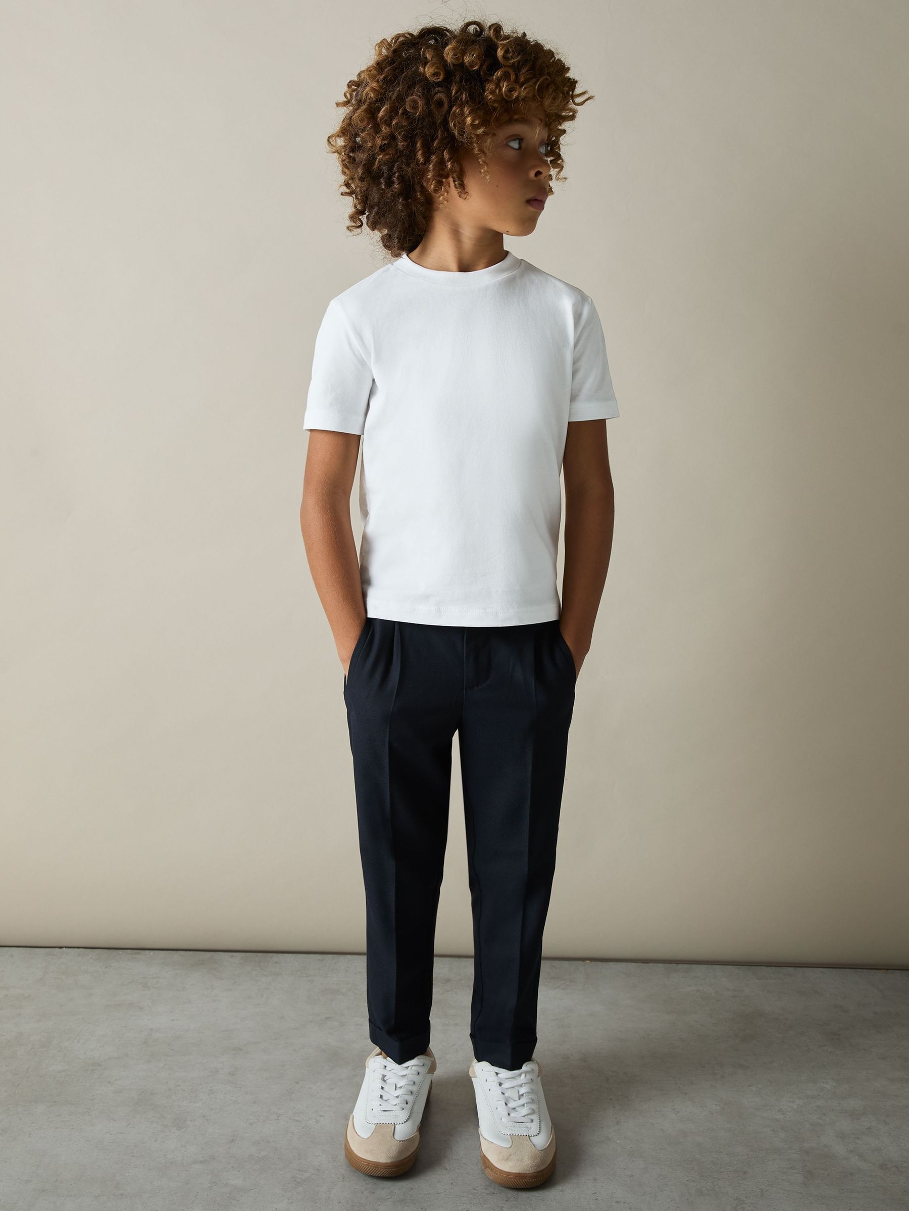 Crew Neck T-Shirt in White (AP0377) | 55 SAR