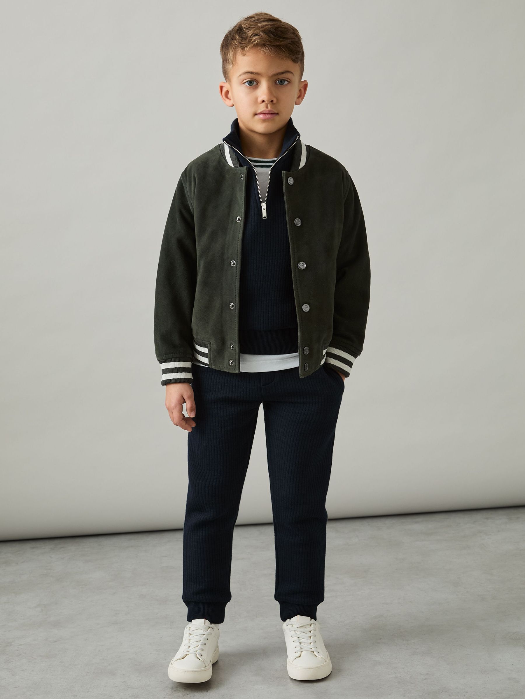 3-9 yrs Cotton-Blend Ribbed Drawstring Joggers in Navy (AP0410) | €45