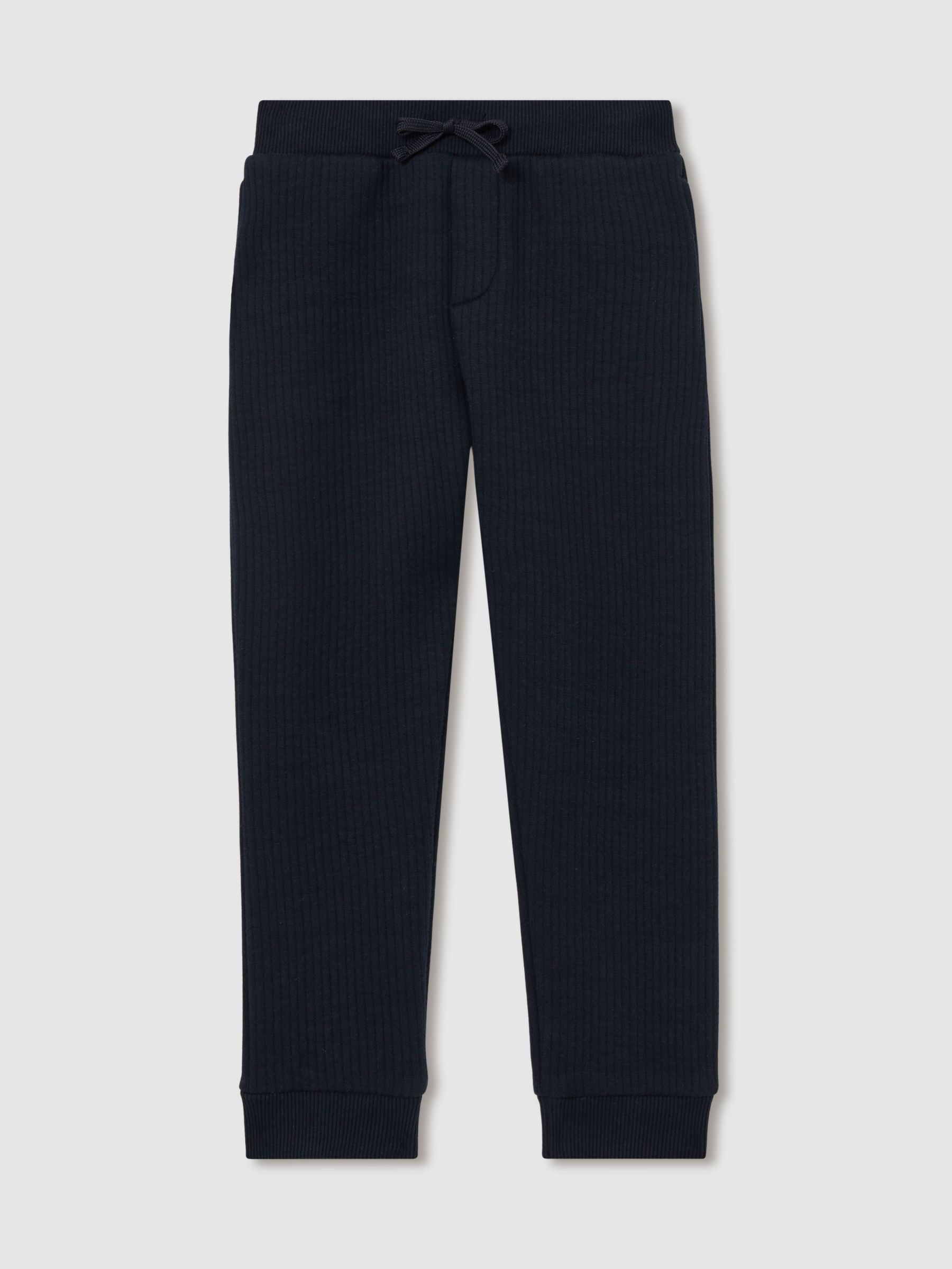 13-14 yrs Cotton-Blend Ribbed Drawstring Joggers in Navy (AP0418) | 230 SAR