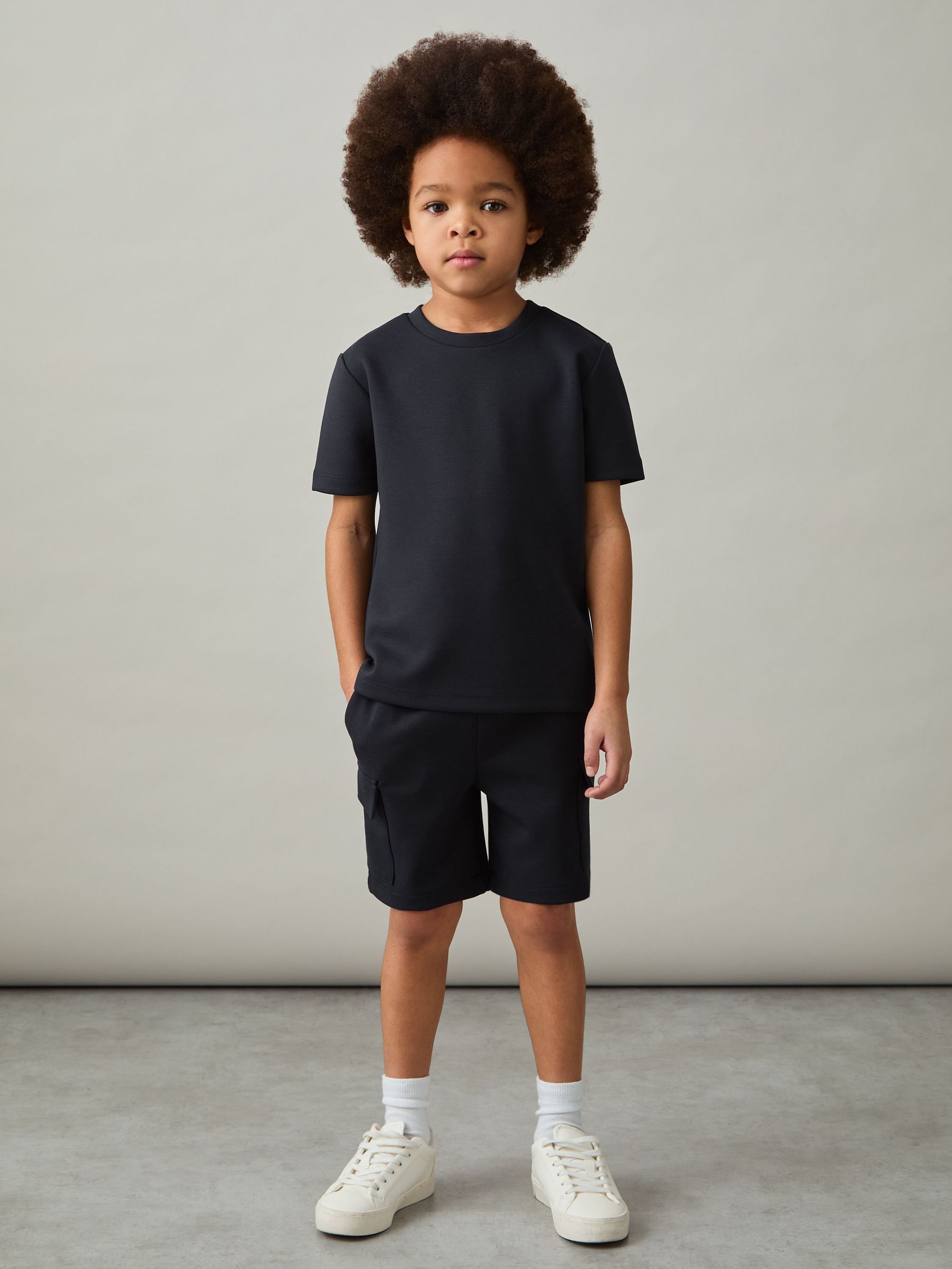 3-9 yrs Interlock-Jersey Crew-Neck T-Shirt in Navy (AP1246) | €30